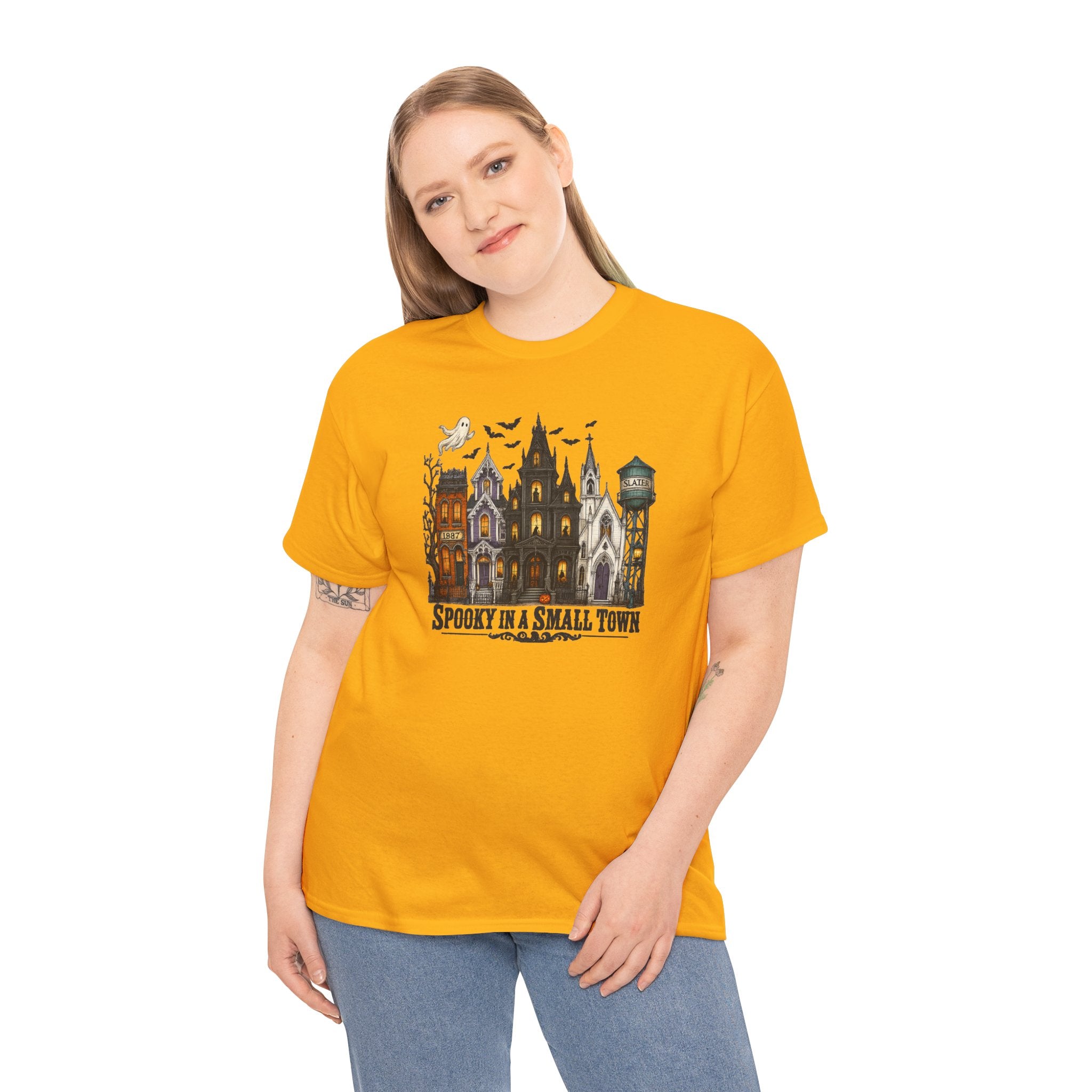 Spooky in a Small Town Tee | Vintage Slater Haunted House T-Shirt | Cr8tive Designs