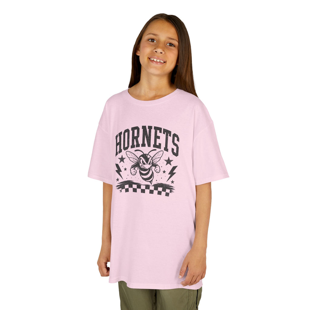 Vintage Hornets Mascot Youth T-Shirt | School Spirit Mascot Tee | Cr8tive Designs