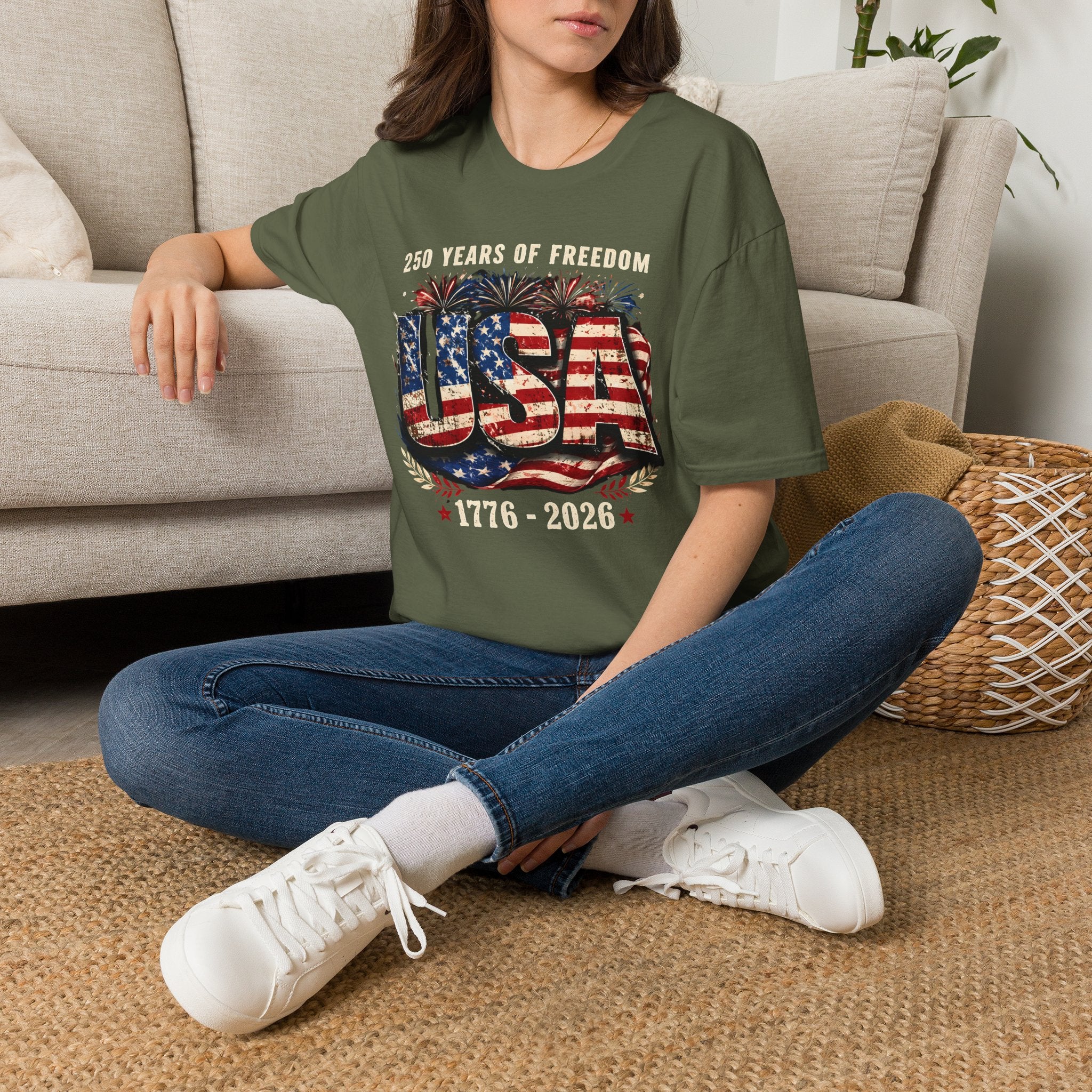 250 Years of Freedom | Rustic Patriotic USA Flag Design | Cr8tive Designs