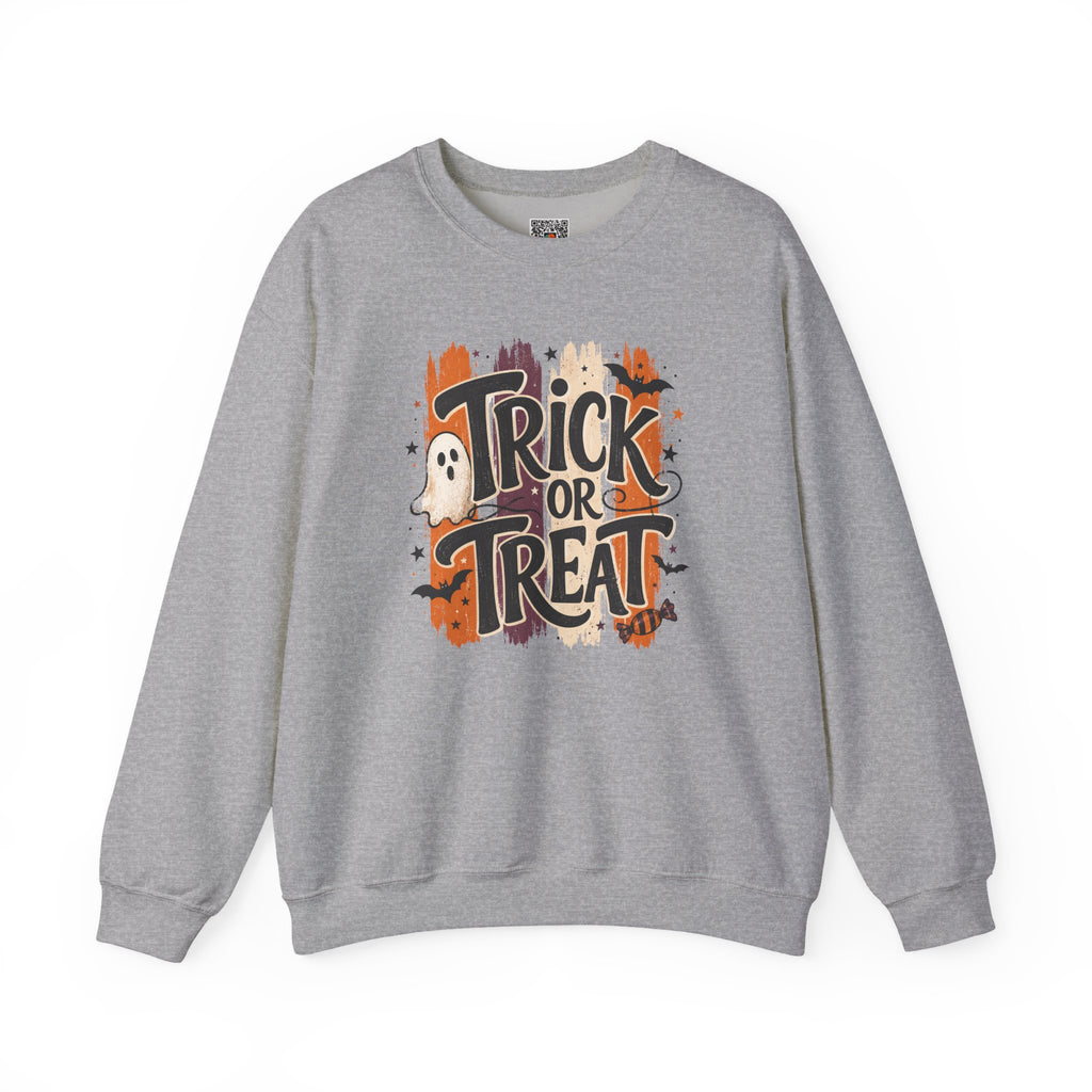 Trick or Treat Sweatshirt | Retro Halloween Ghost Graphic Crewneck | Cr8tive Designs