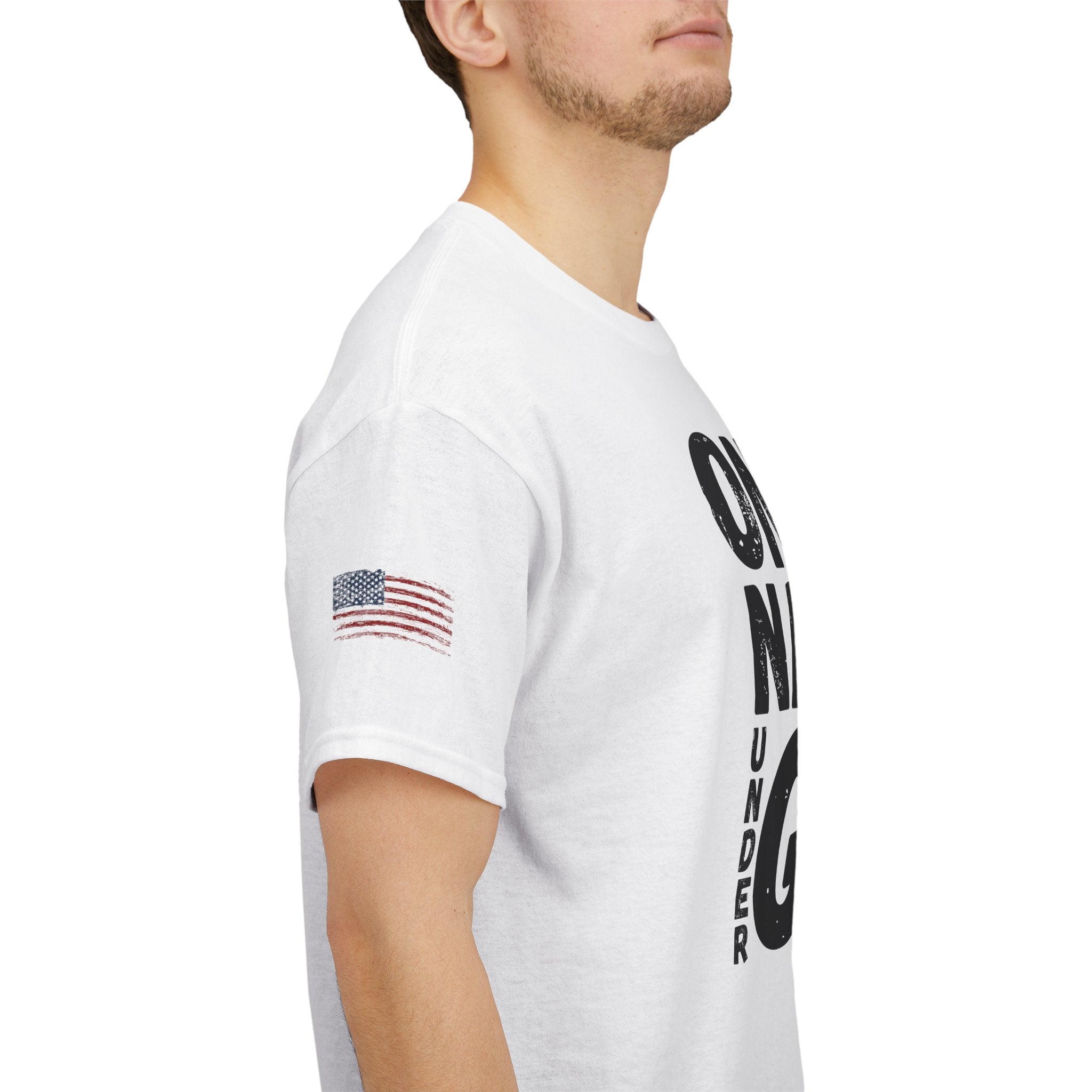 One Nation Under God T-Shirt — Patriotic Christian Tee with Cross Design