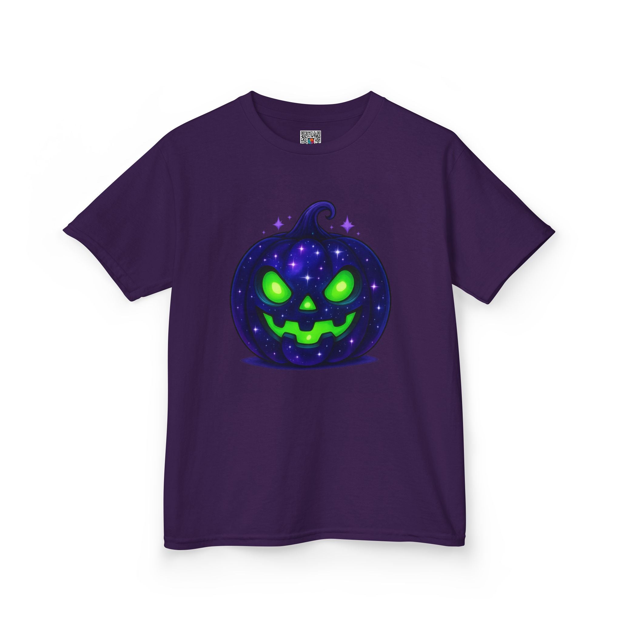 Kids Halloween Pumpkin T‑Shirt | Glowing Green Jack‑O'Lantern Tee |Cr8tive Designs