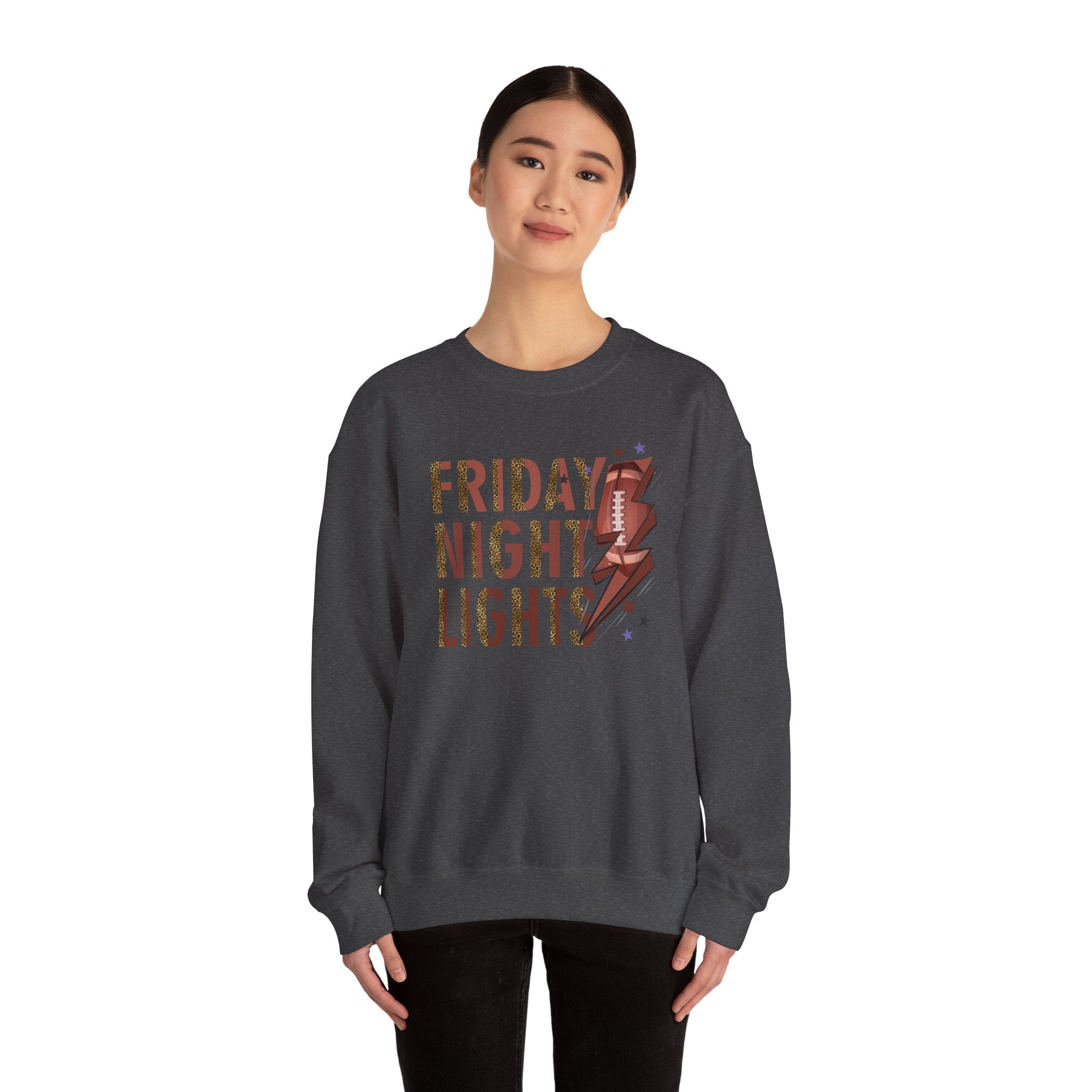 Friday Night Lights Sweatshirt | Leopard Football Lightning Bolt Crewneck | Cr8tive Designs