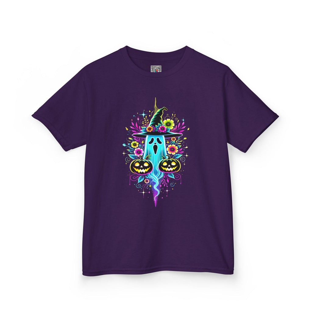 Kids Halloween Ghost T-Shirt | Neon Spooky Pumpkin | Cr8tive Designs