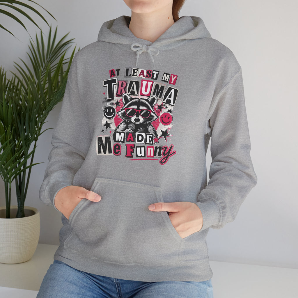 At Least My Trauma Made Me Funny | Sarcastic Raccoon Hoodie | Cr8tive Designs