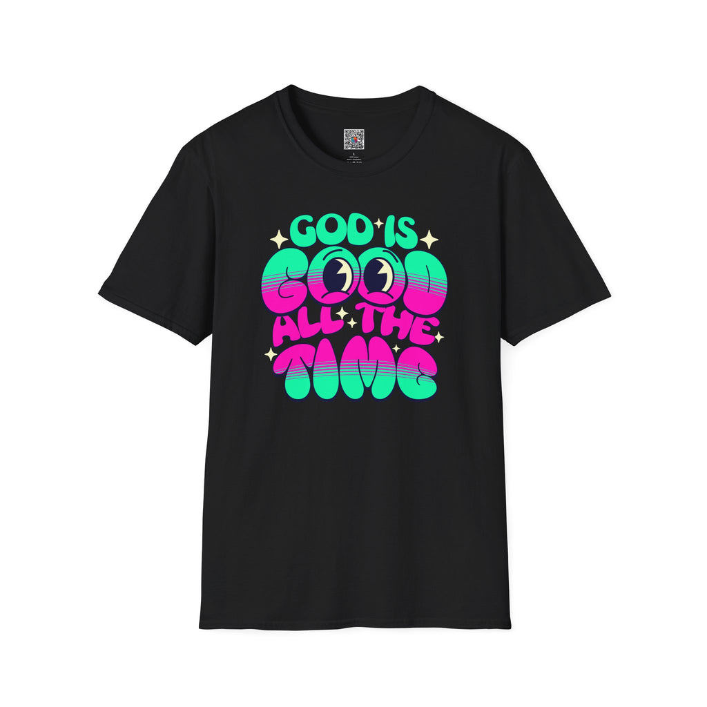 God Is Good All The Time T-Shirt | Retro Neon Faith Graphic Tee | Cr8tive Designs