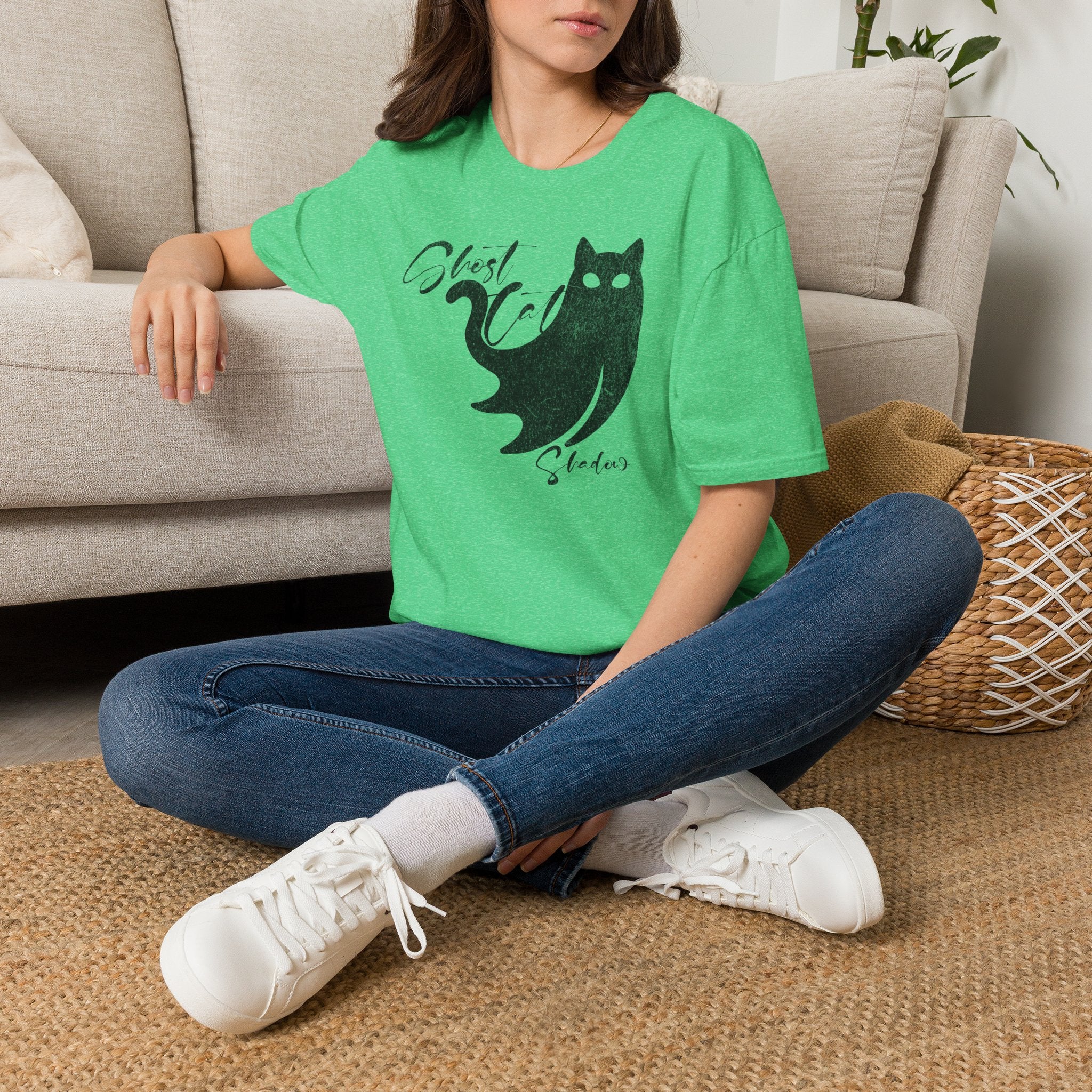 Ghost Cat T-Shirt | Cute Spooky Cat Graphic Tee | Cr8tive Designs