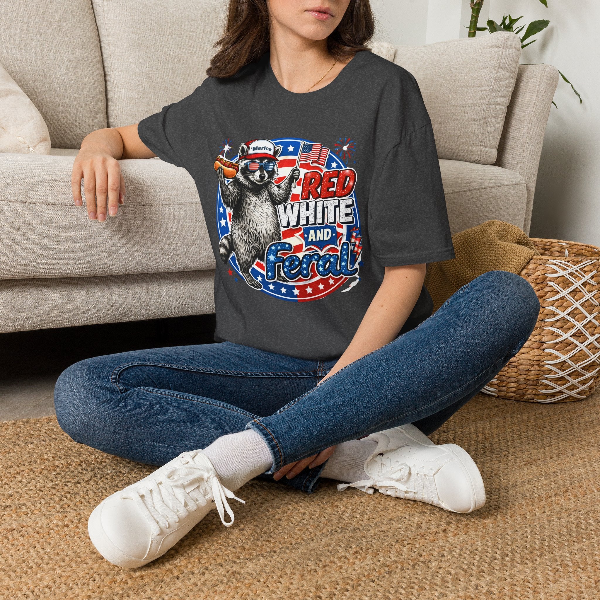 RED WHITE AND BOOM | Patriotic Raccoon Fireworks Design | Cr8tive Designs