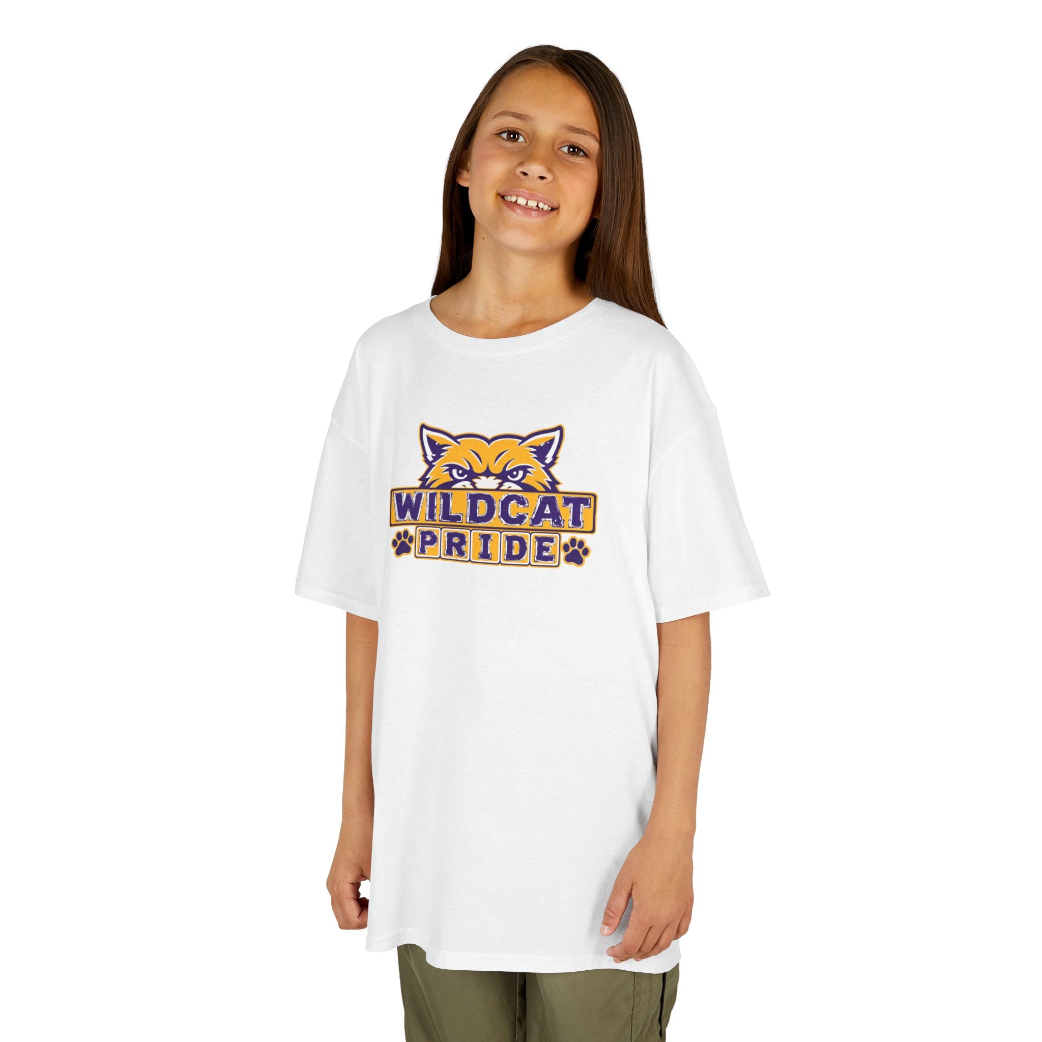 Wildcat Pride | Purple and Gold School Spirit Youth T-Shirt | Cr8tive Designs