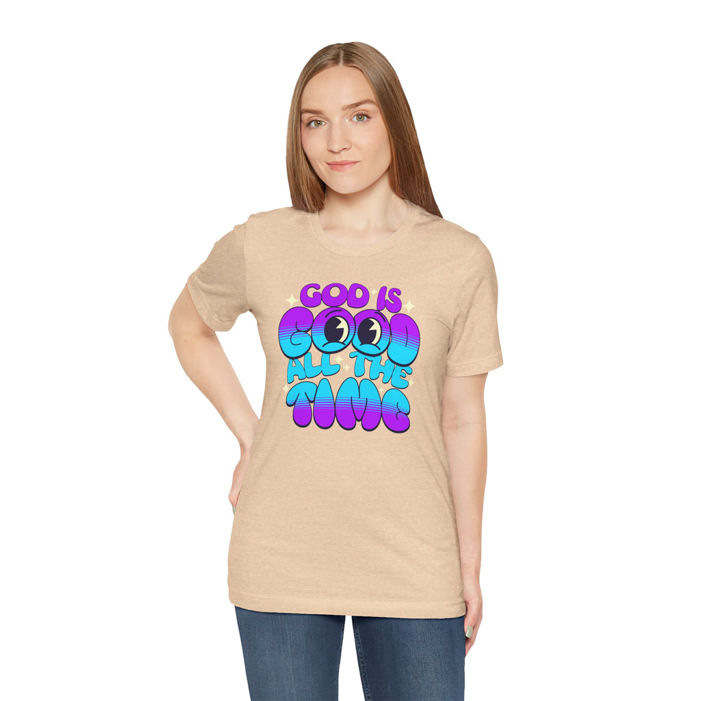 God Is Good All The Time T-Shirt | Retro Bubble Faith Tee | Cr8tive Designs