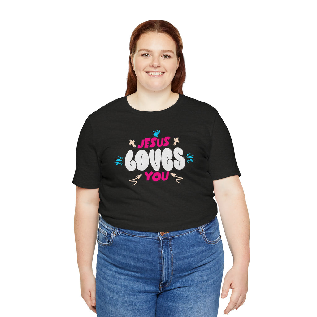 Jesus Loves You Graphic Tee — Cute Pastel Faith T-Shirt| Cr8tive Designs