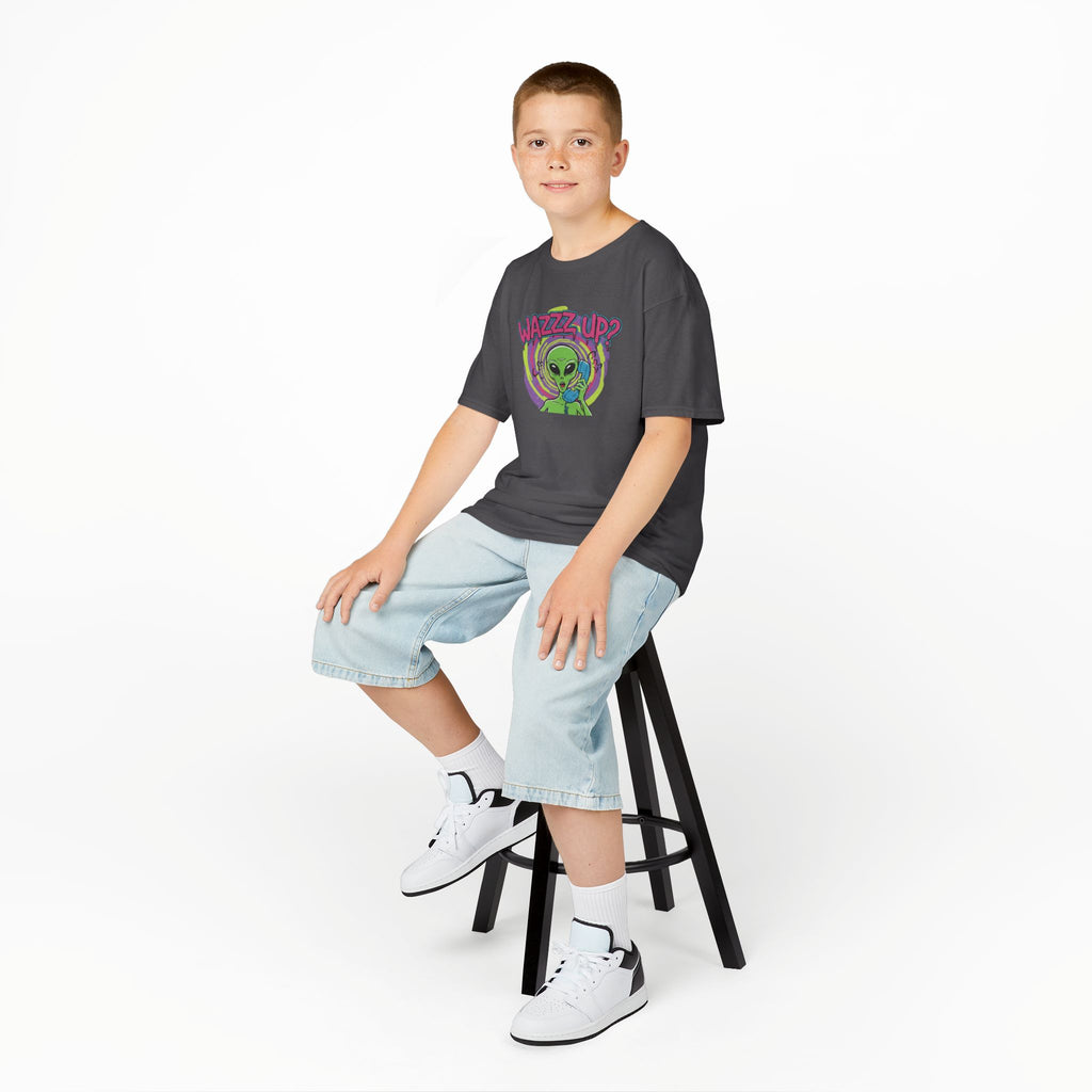 Kids Tee — "Wazzz Up?" Cute Alien Graphic Shirt