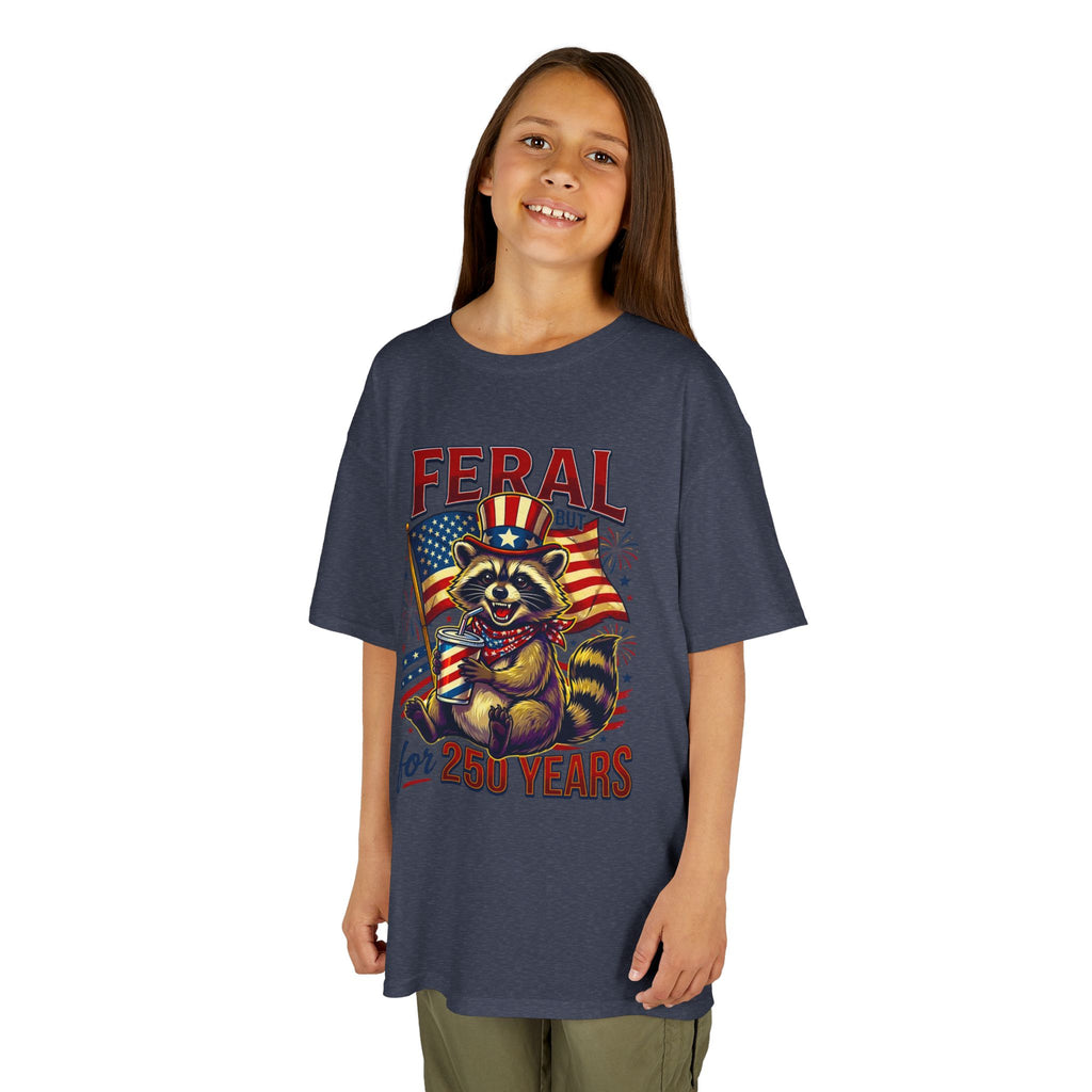 Kids Feral for 250 Years Tee | Patriotic Wildlife Graphic Design | Cr8tive Designs