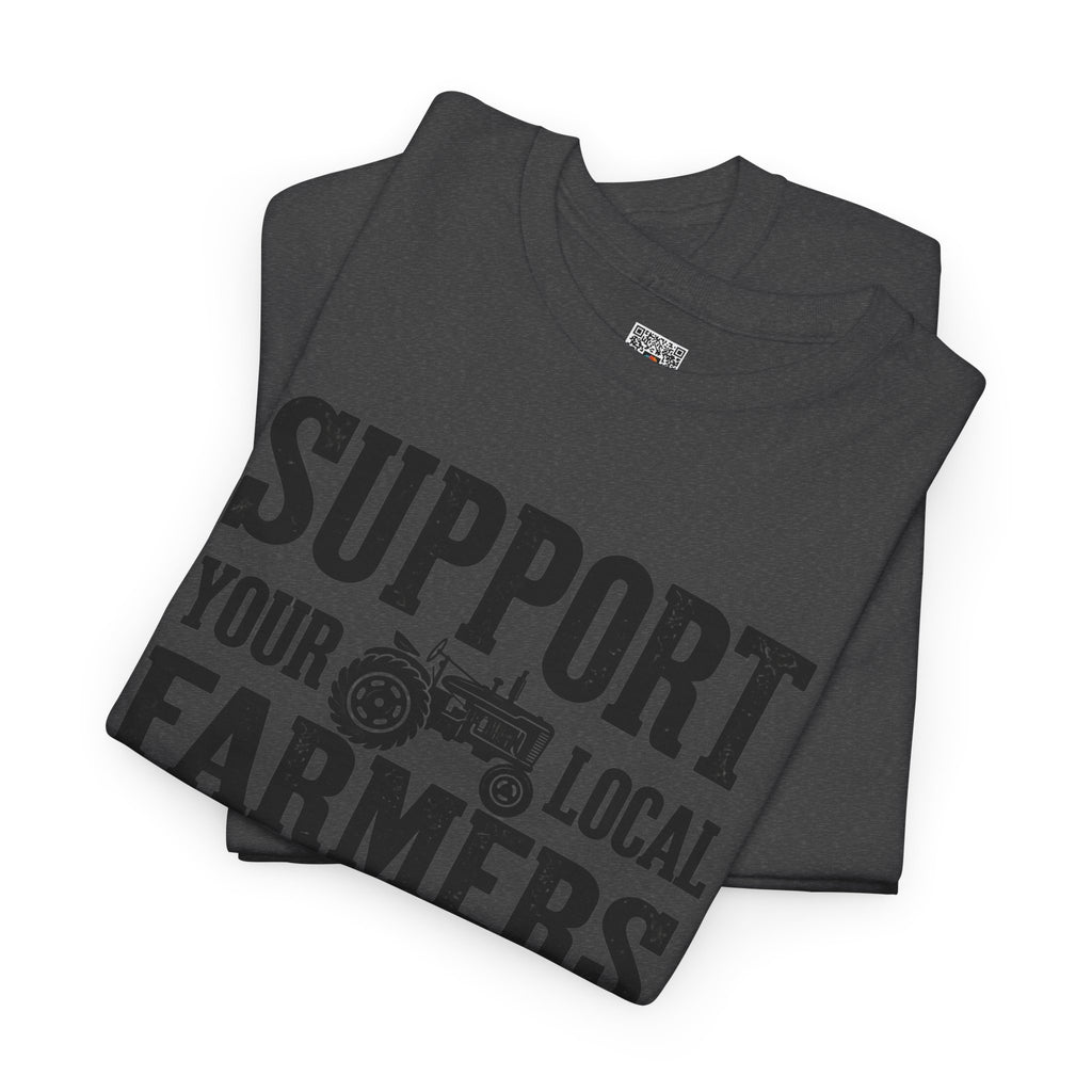 Support Your Local Farmers T-Shirt | Rustic Tractor Agriculture Graphic Tee | Cr8tive Designs