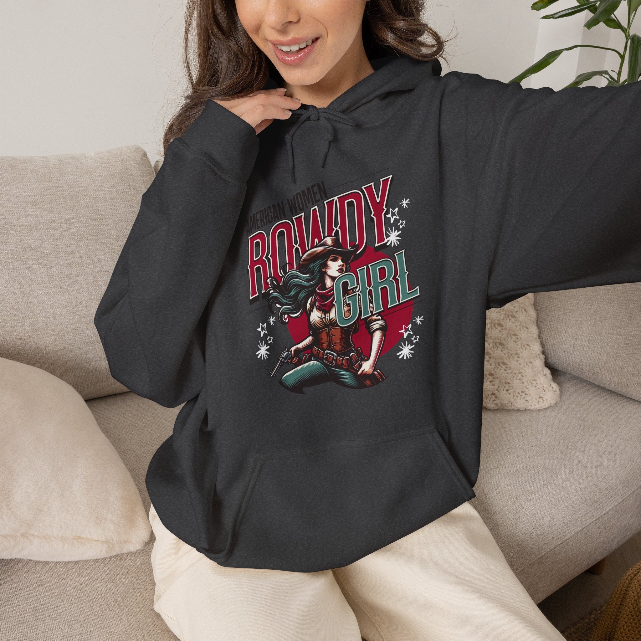 American Women Rowdy Girl | Western Cowgirl Hoodie | Cr8tive Designs
