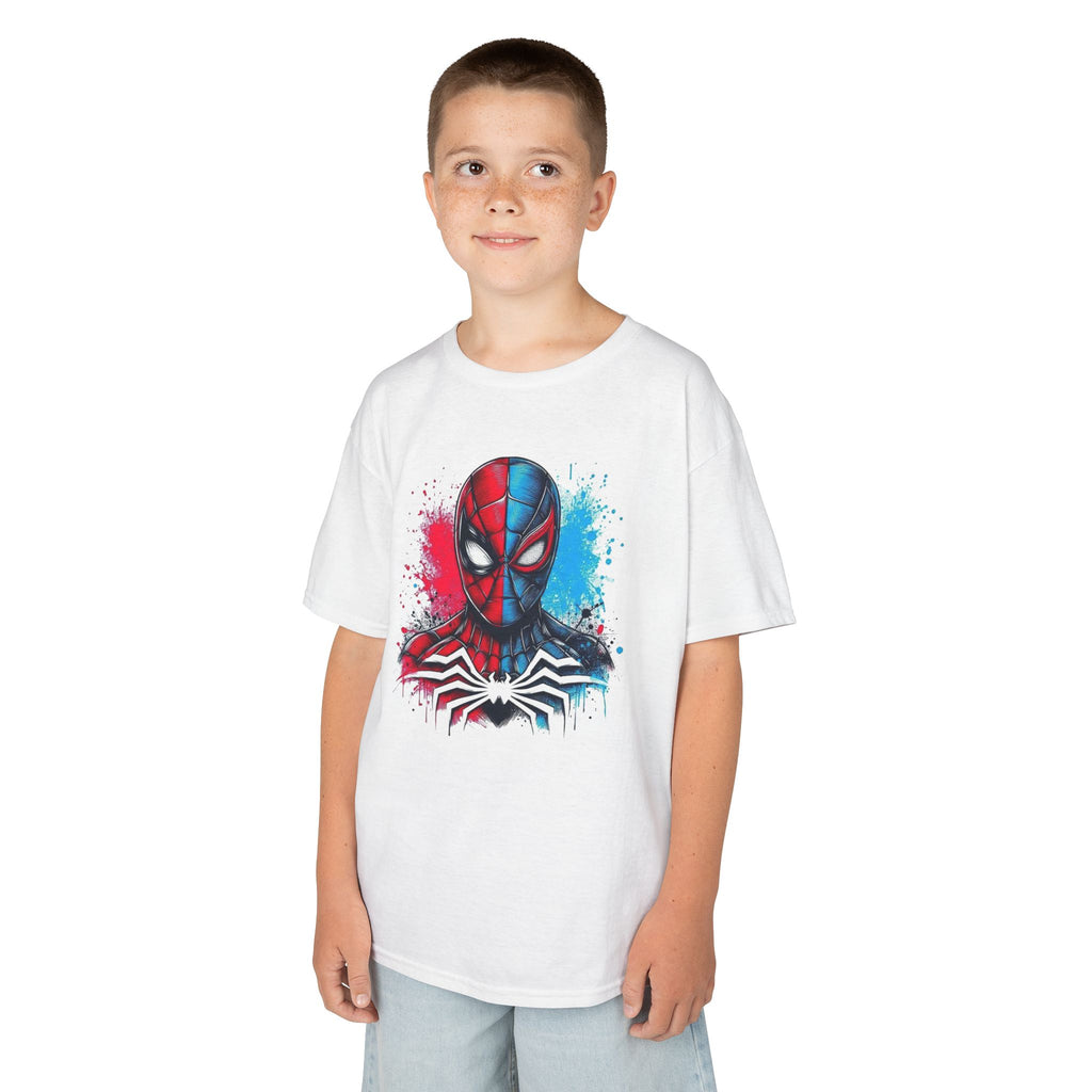 Red & Blue Web-Slinging Hero Youth Tee | Comic-Inspired T-Shirt | Cr8tive Designs