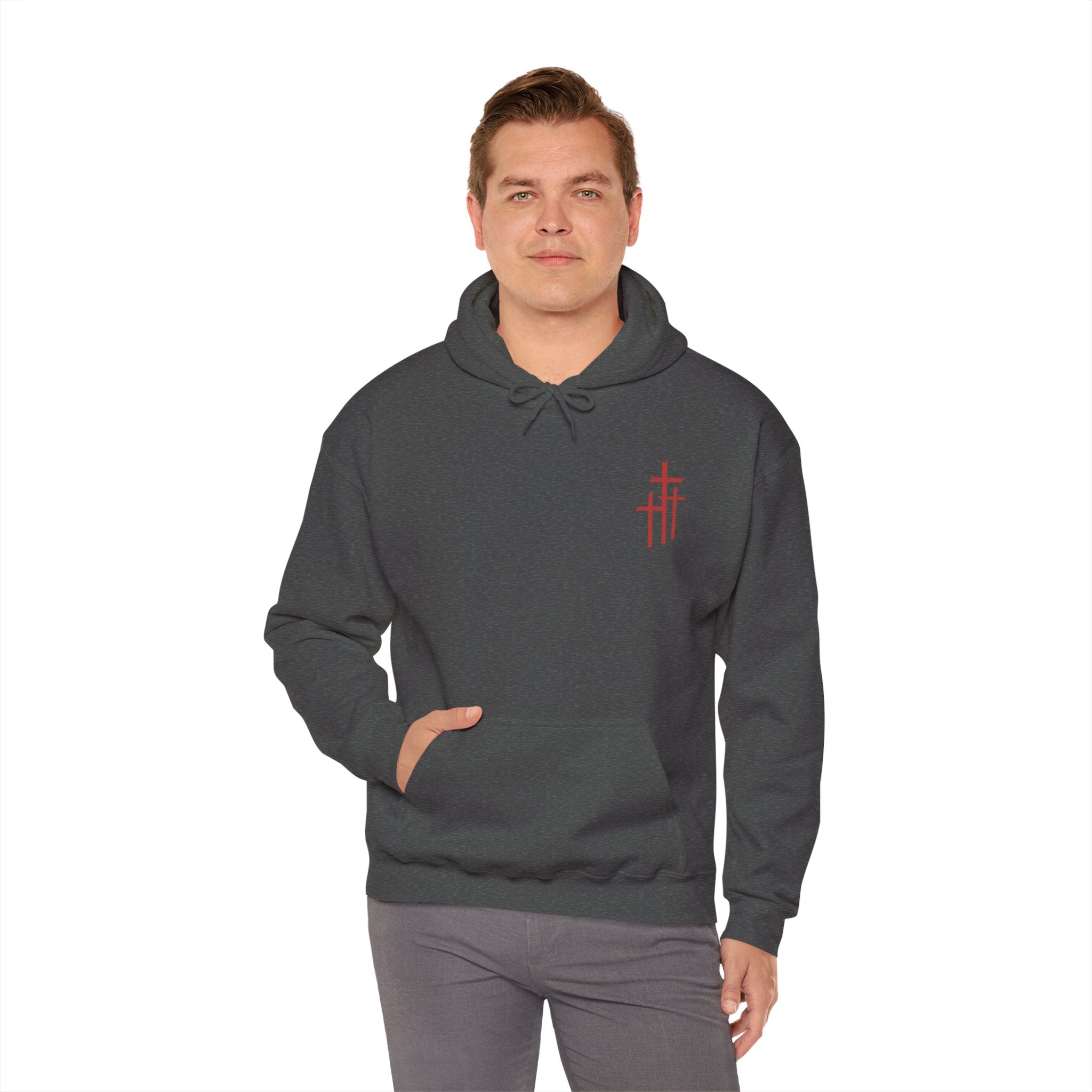 King of Kings Hoodie — Red Crown Graphic Religious Pullover
