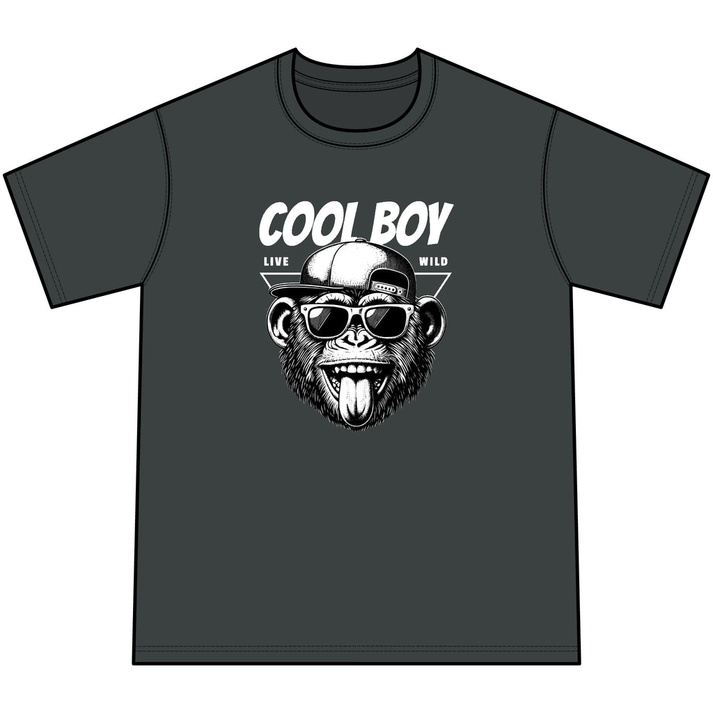 Cool Boy Monkey | Youth Graphic Tee with Sunglasses Ape Design | Cr8tive Designs