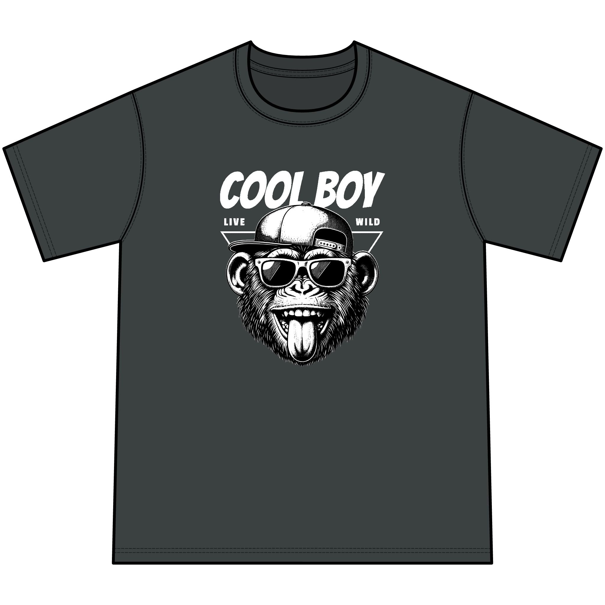 Cool Boy Monkey | Youth Graphic Tee with Sunglasses Ape Design | Cr8tive Designs