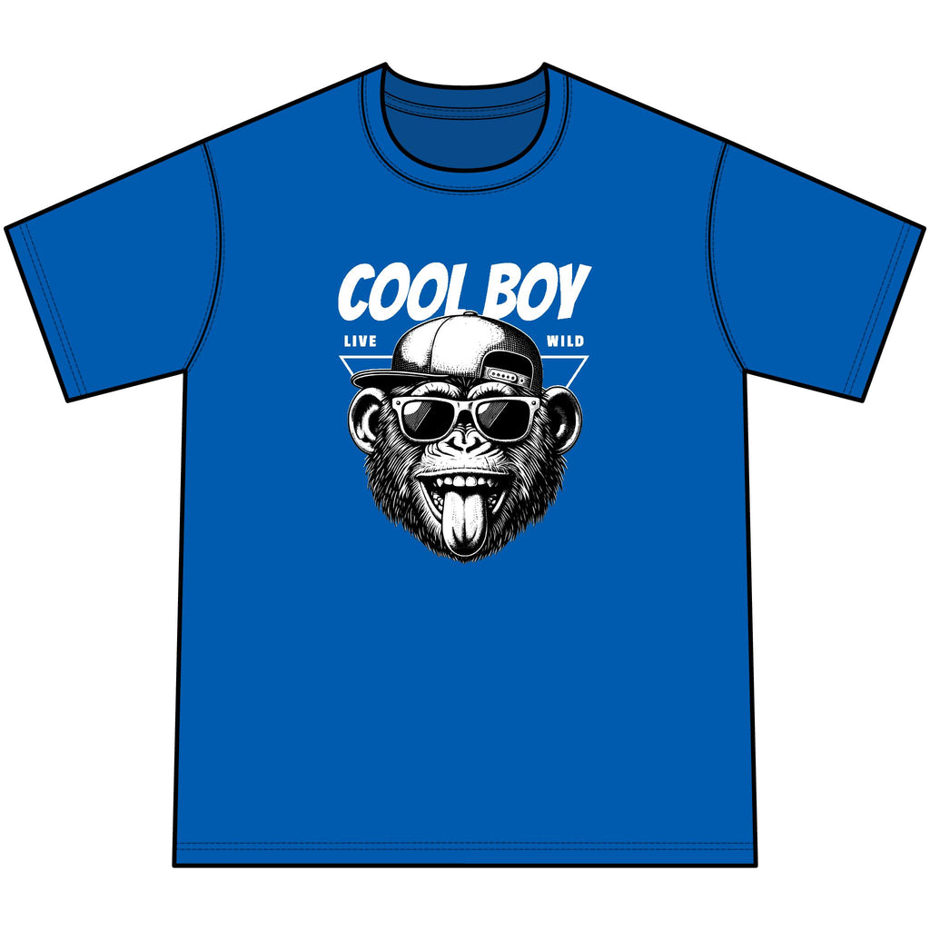 Cool Boy Monkey | Youth Graphic Tee with Sunglasses Ape Design | Cr8tive Designs