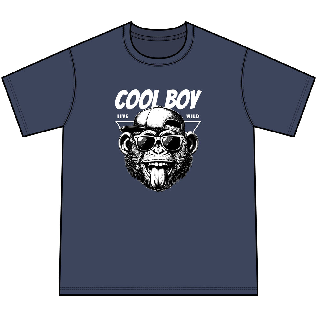 Cool Boy Monkey | Youth Graphic Tee with Sunglasses Ape Design | Cr8tive Designs
