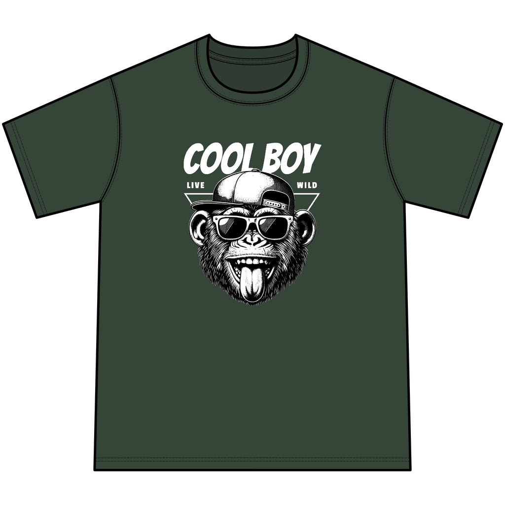 Cool Boy Monkey | Youth Graphic Tee with Sunglasses Ape Design | Cr8tive Designs
