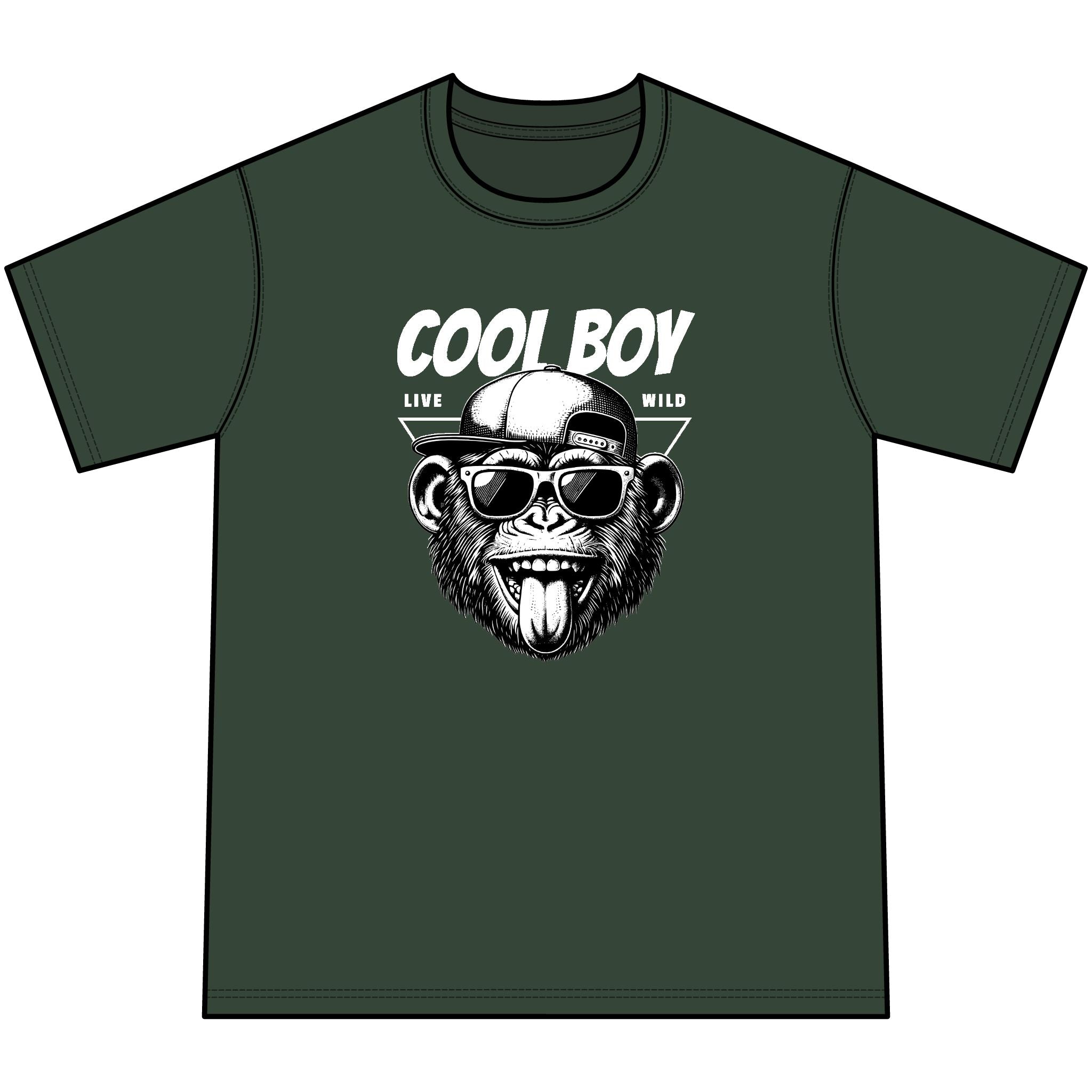 Cool Boy Monkey | Youth Graphic Tee with Sunglasses Ape Design | Cr8tive Designs