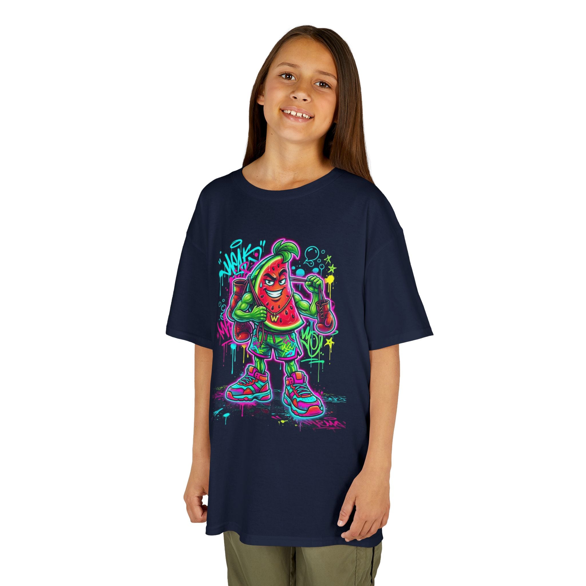 Kids Tee | Neon Graffiti Hot Sauce Character Graphic | Cr8tive Designs