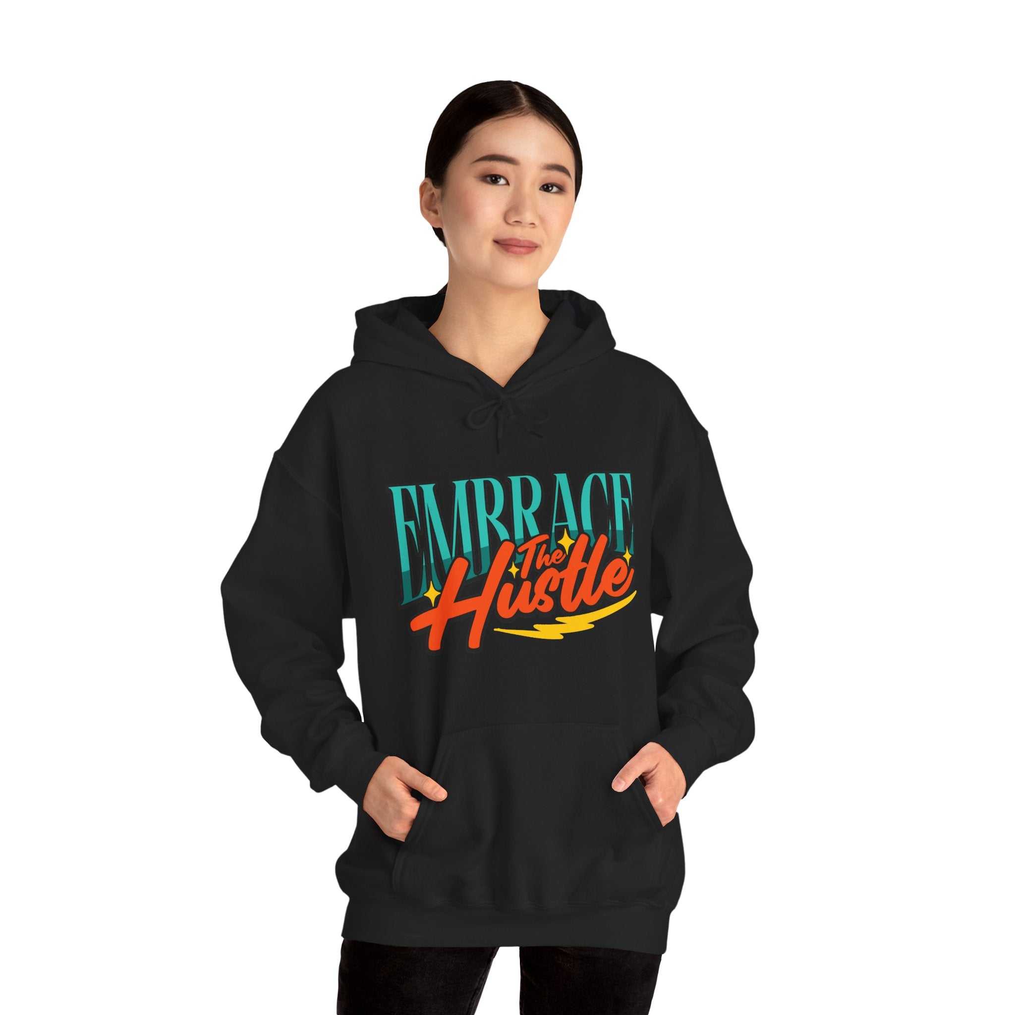 Embrace the Hustle | Bold Retro Motivational Hoodie | Cr8tive Designs