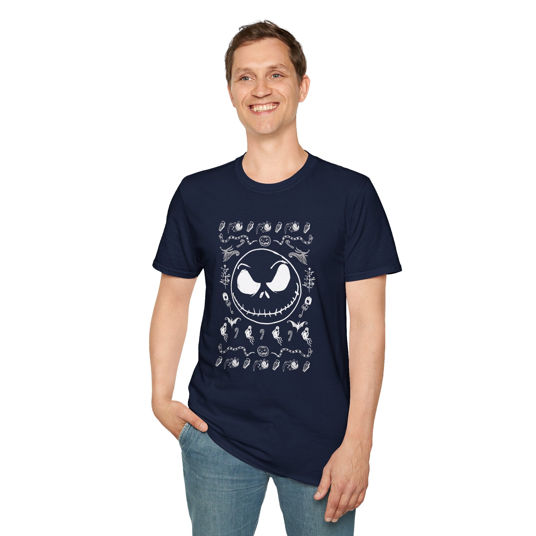 Jack Skellington Skull T-Shirt | Halloween Gothic Horror Tee | Cr8tive Designs
