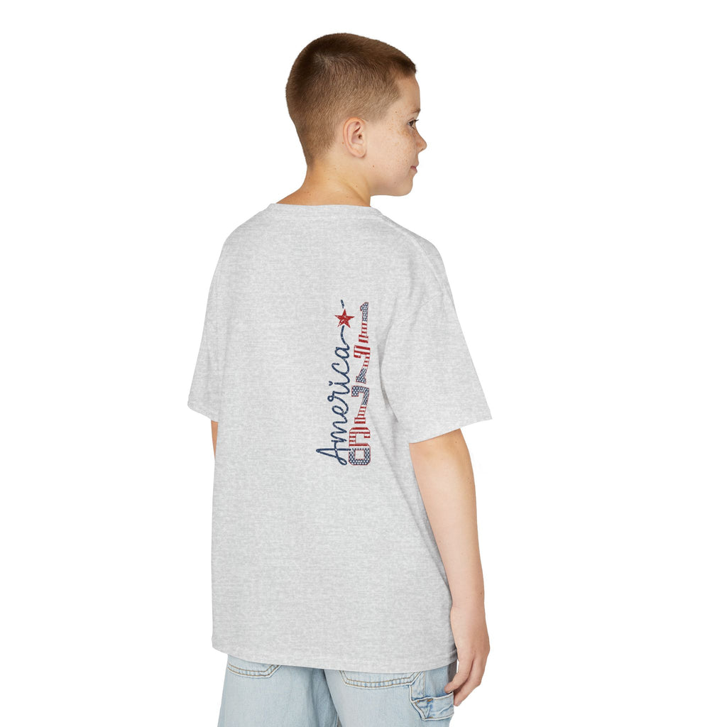 Kids USA Flag Tee | Patriotic Front and Back Design | Cr8tive Designs