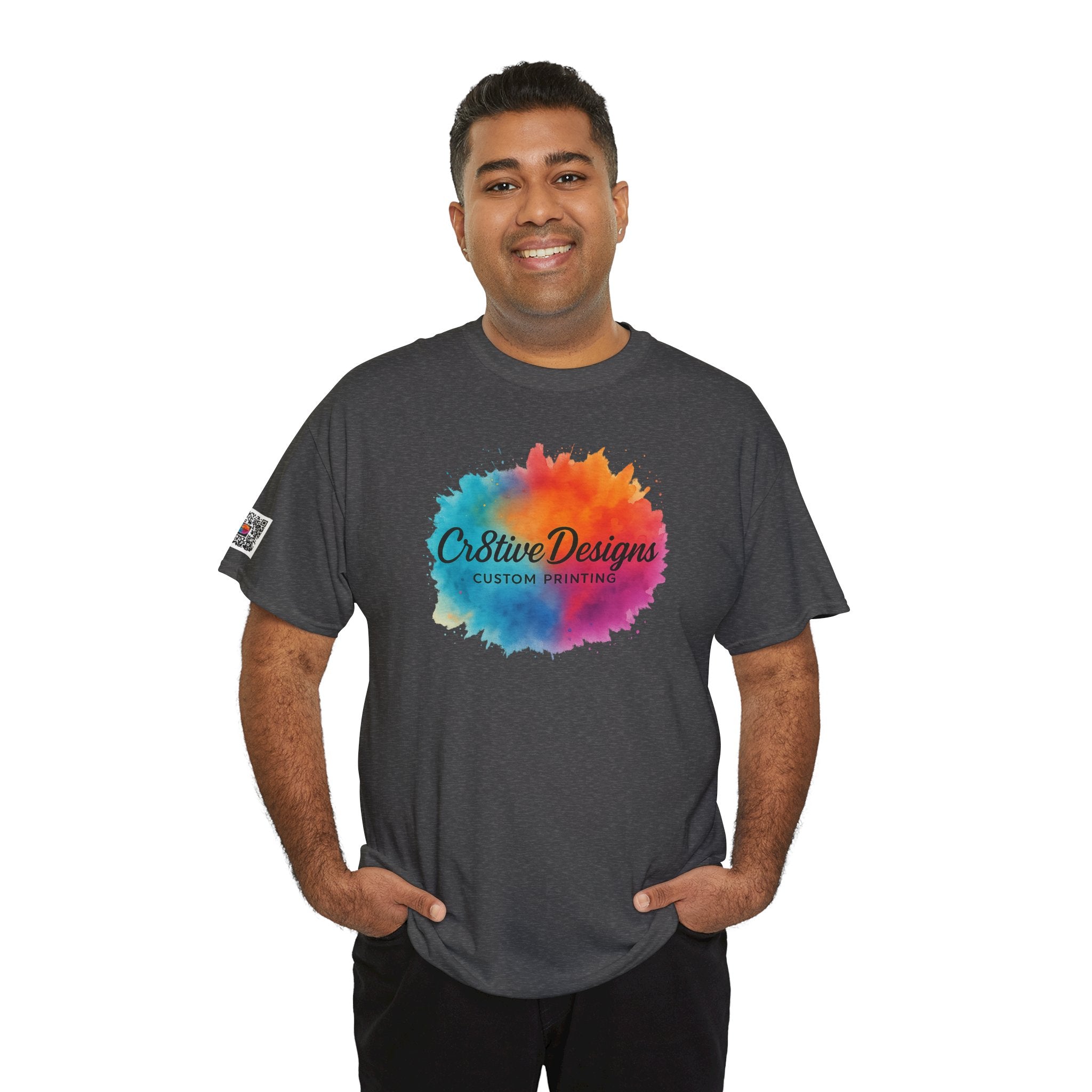 Watercolor Splash T‑Shirt — "Cr8tive Designs" Custom Printing Logo Tee