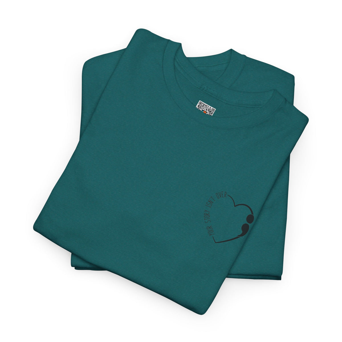 Heart Semicolon Pocket Print T-Shirt | Minimalist Suicide Prevention Graphic Tee | Cr8tive Designs