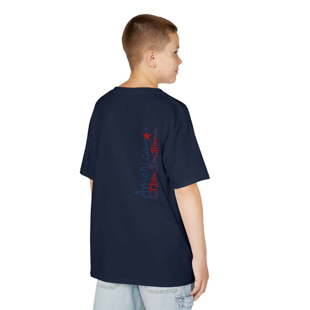 Kids USA Flag Tee | Patriotic Front and Back Design | Cr8tive Designs