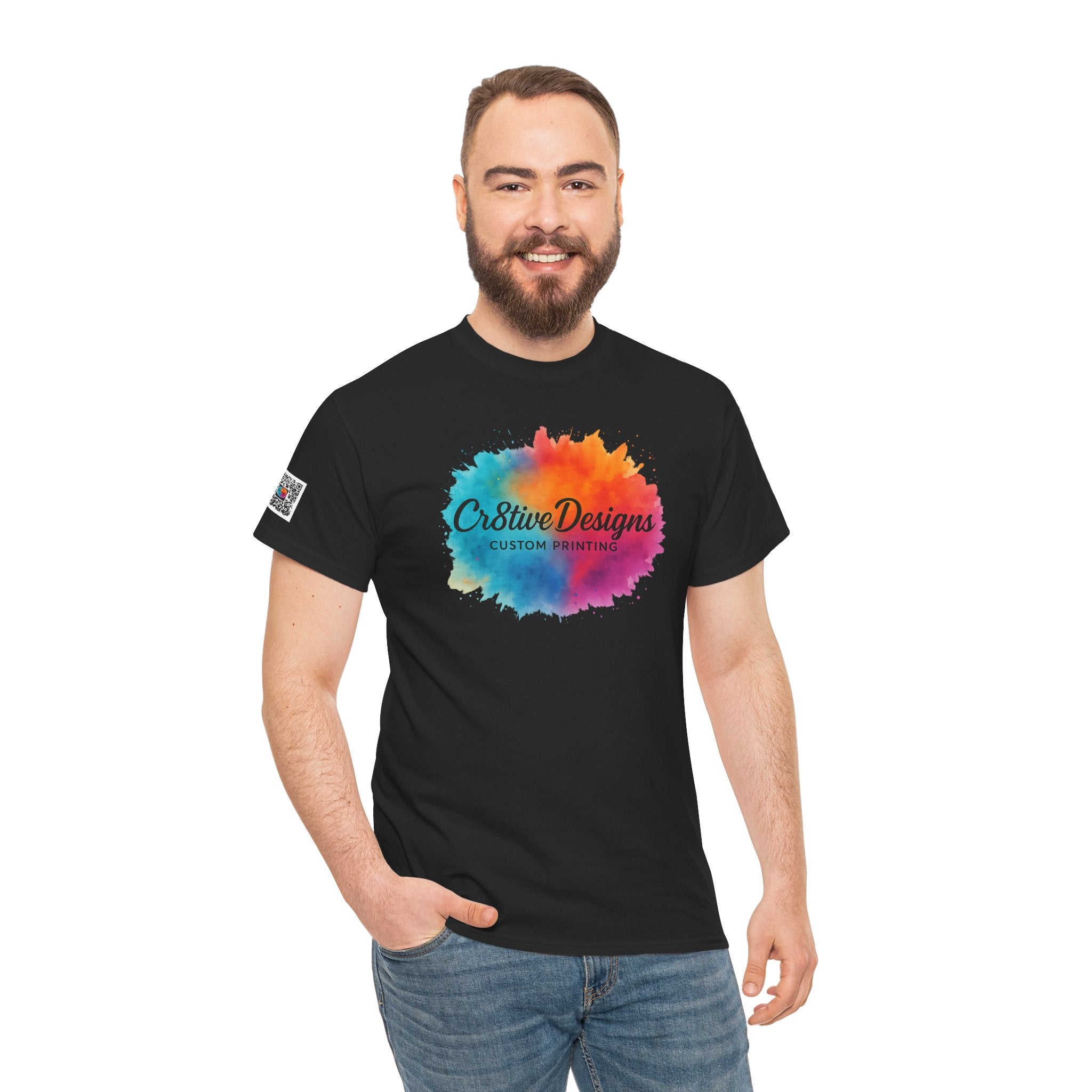 Watercolor Splash T‑Shirt — "Cr8tive Designs" Custom Printing Logo Tee