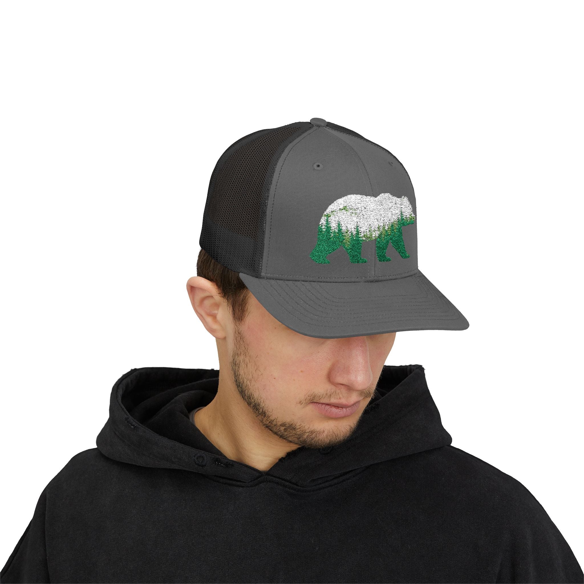 Bear Forest Trucker Snapback Cap