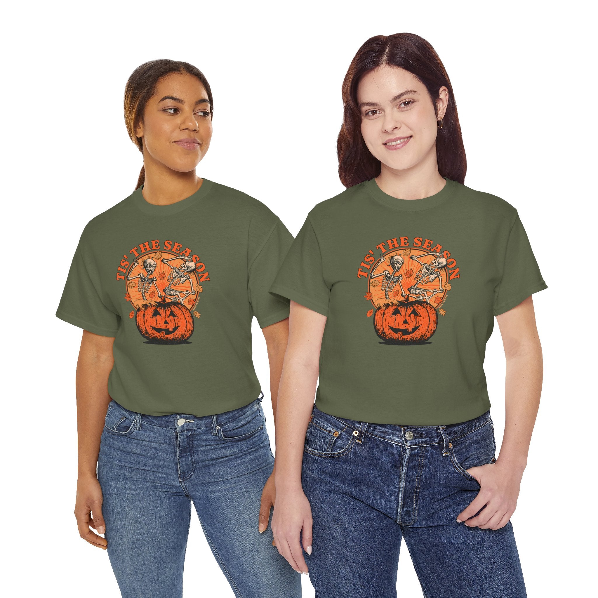 Tis The Season Dancing Skeletons Tee | Vintage Spooky Graphic T-Shirt | Cr8tive Designs