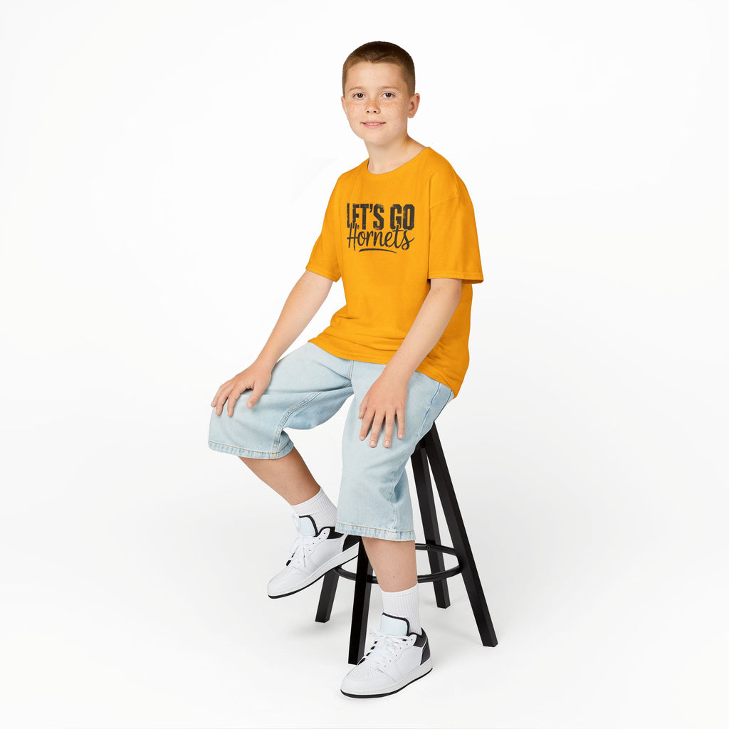 Let's Go Hornets Youth Graphic T-Shirt | School Spirit Mascot Tee | Cr8tive Designs