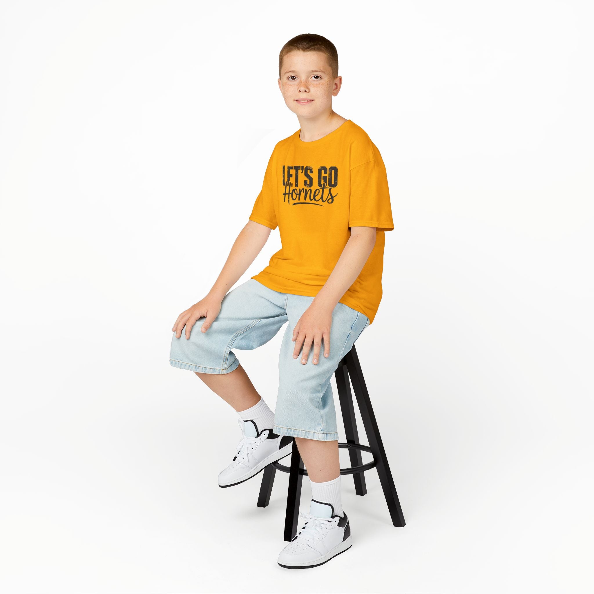 Let's Go Hornets Youth Graphic T-Shirt | School Spirit Mascot Tee | Cr8tive Designs