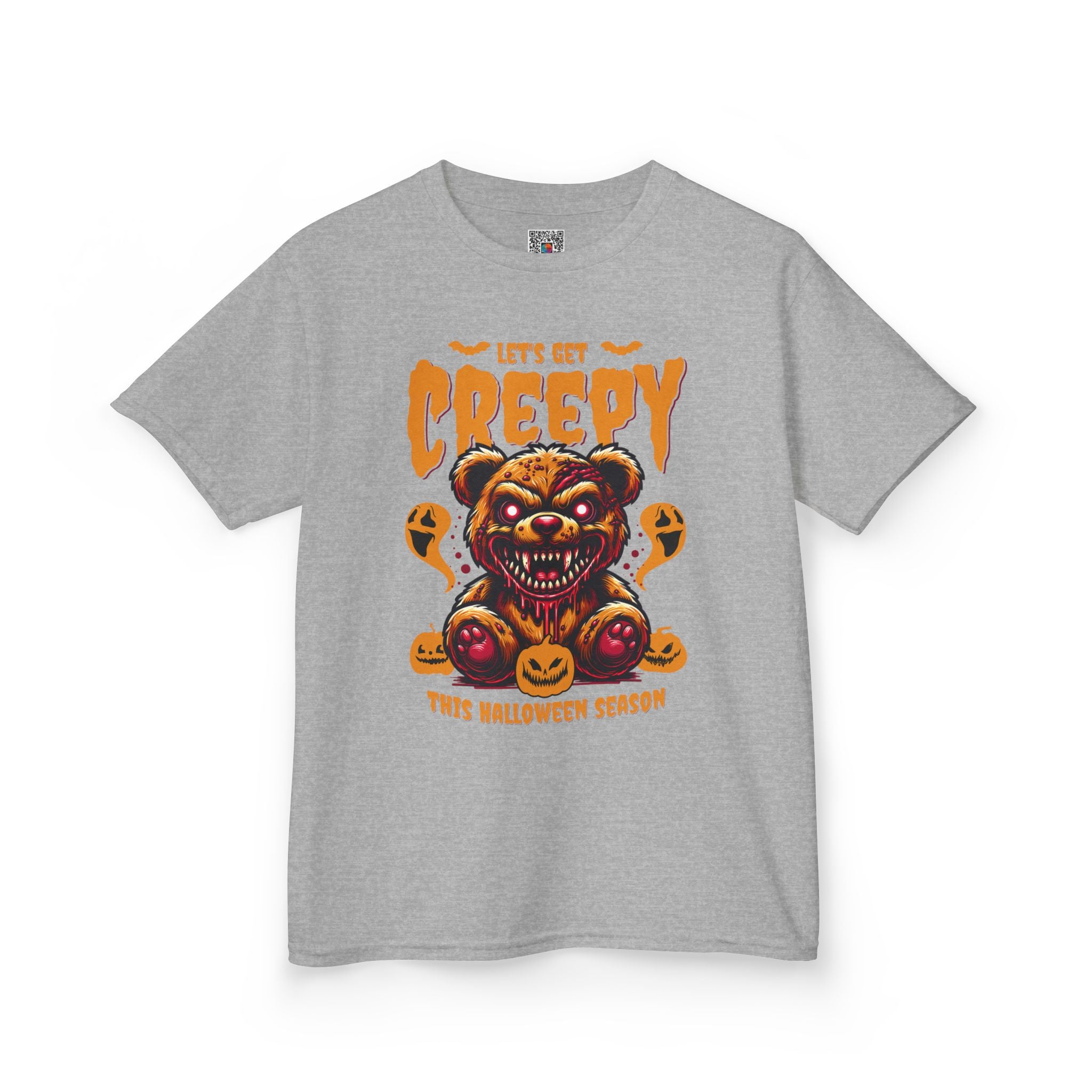 Kids Tee | "Let's Get Creepy" Halloween Teddy Bear Graphic | Cr8tive Designs