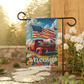 Patriotic Welcome Truck Garden Flag | Americana Summer Decor | Cr8tive Designs