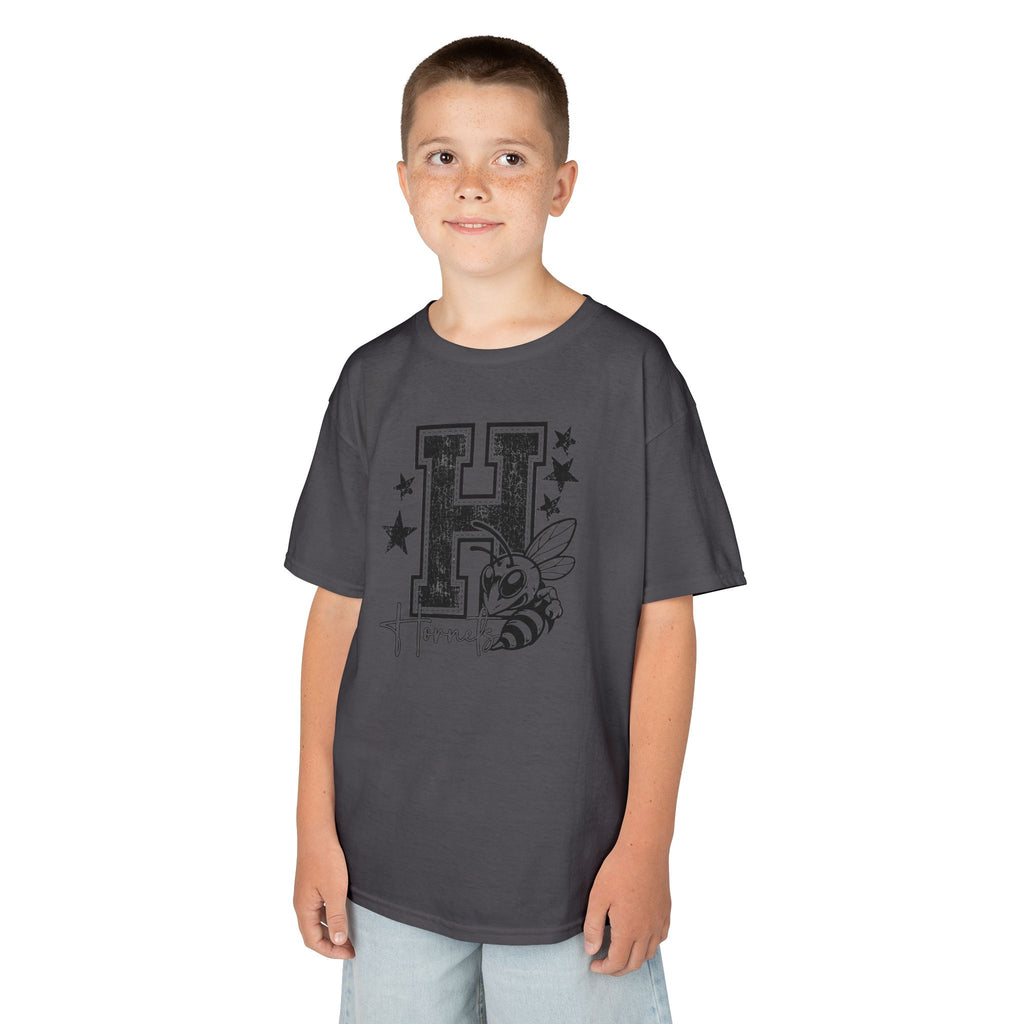 Hornets Letter H Mascot Youth T-Shirt | School Spirit Mascot Tee | Cr8tive Designs