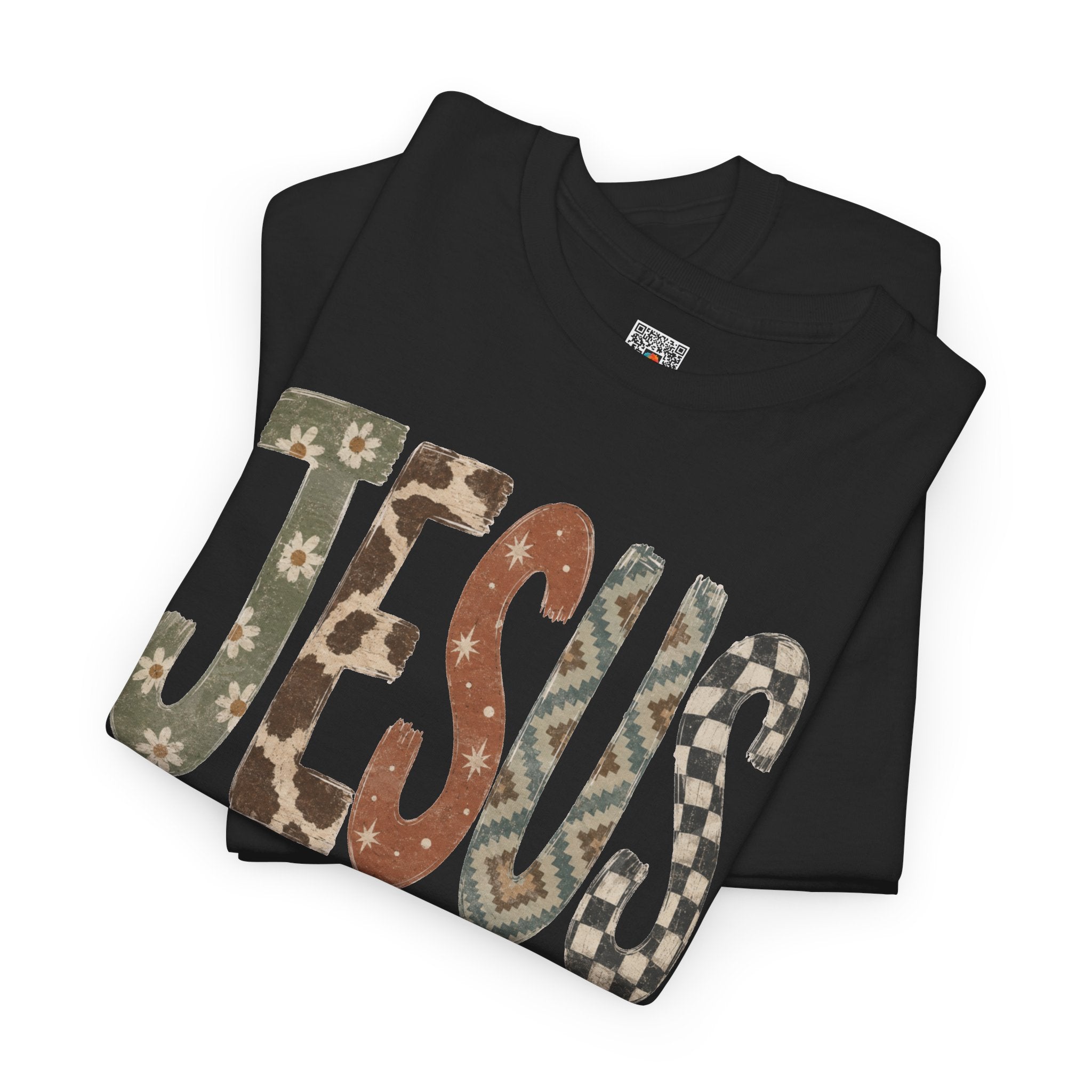 Patterned Jesus Western Tee | Western Country Christian Graphic T-Shirt | Cr8tive Designs