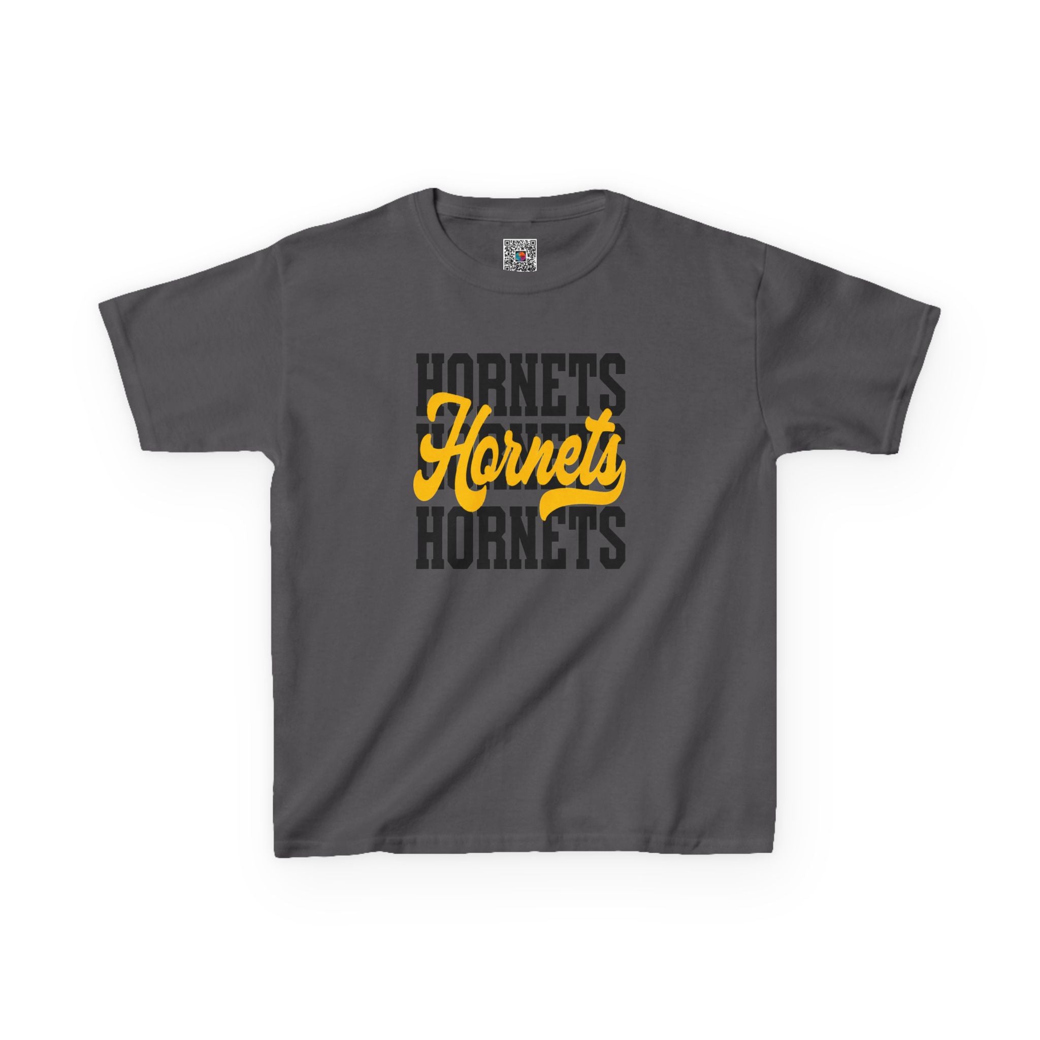 Stacked Hornets Script Youth T-Shirt | School Spirit Mascot Game Day Tee | Cr8tive Designs