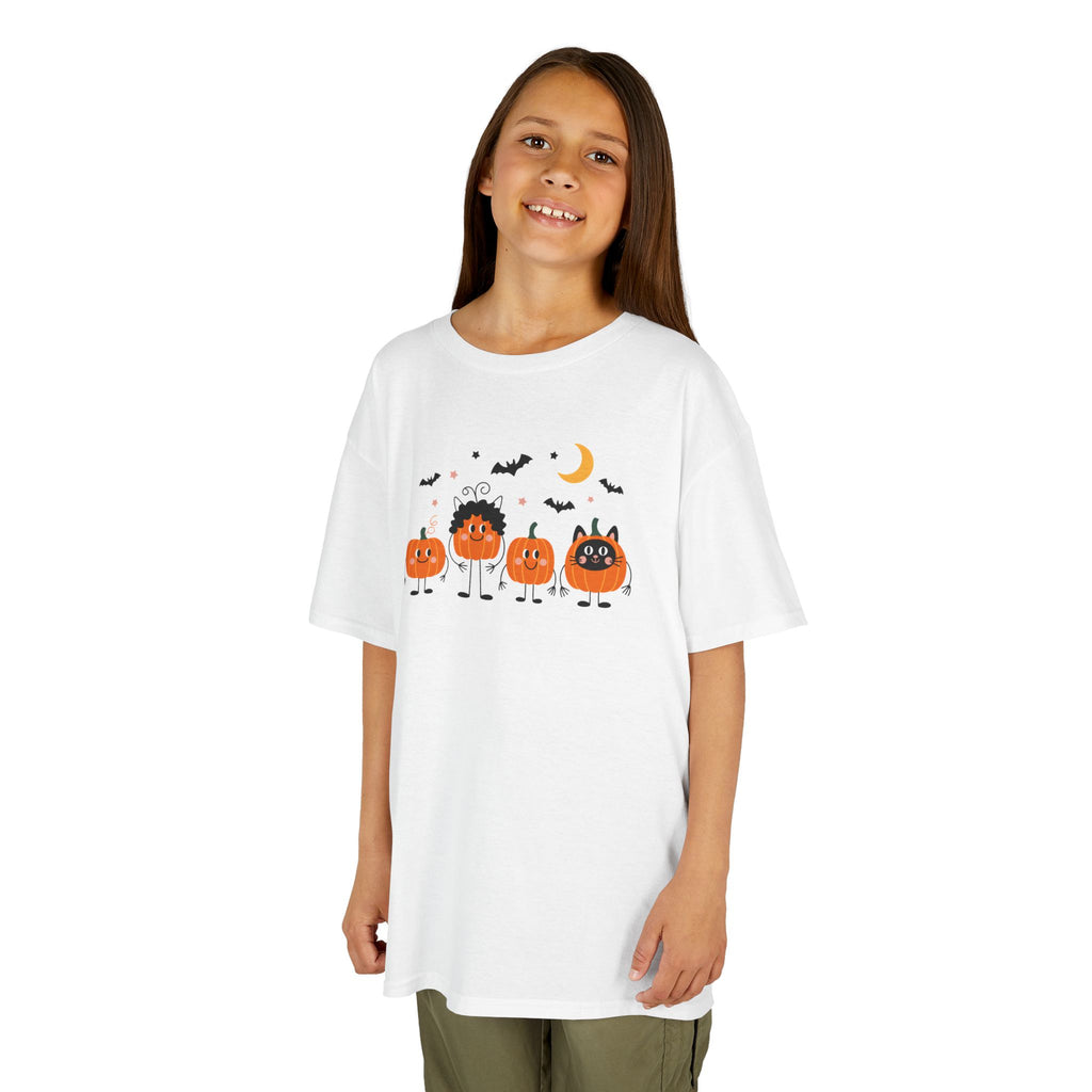 Cute Pumpkin Costumes Kids Tee | Fun Halloween Pumpkin Cat Youth T-Shirt | Cr8tive Designs