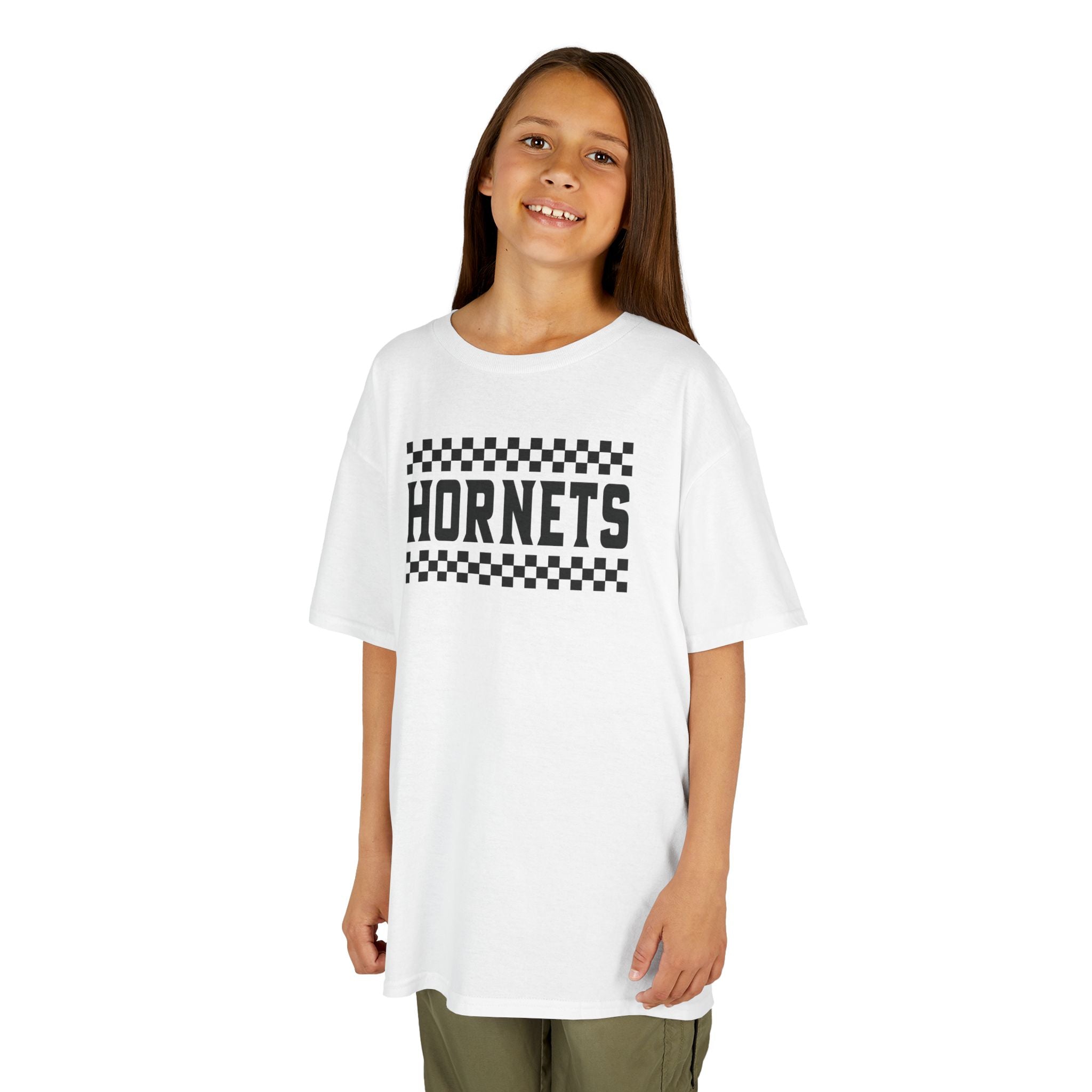 Checkered Hornets Youth T-Shirt | School Spirit Mascot Tee | Cr8tive Designs