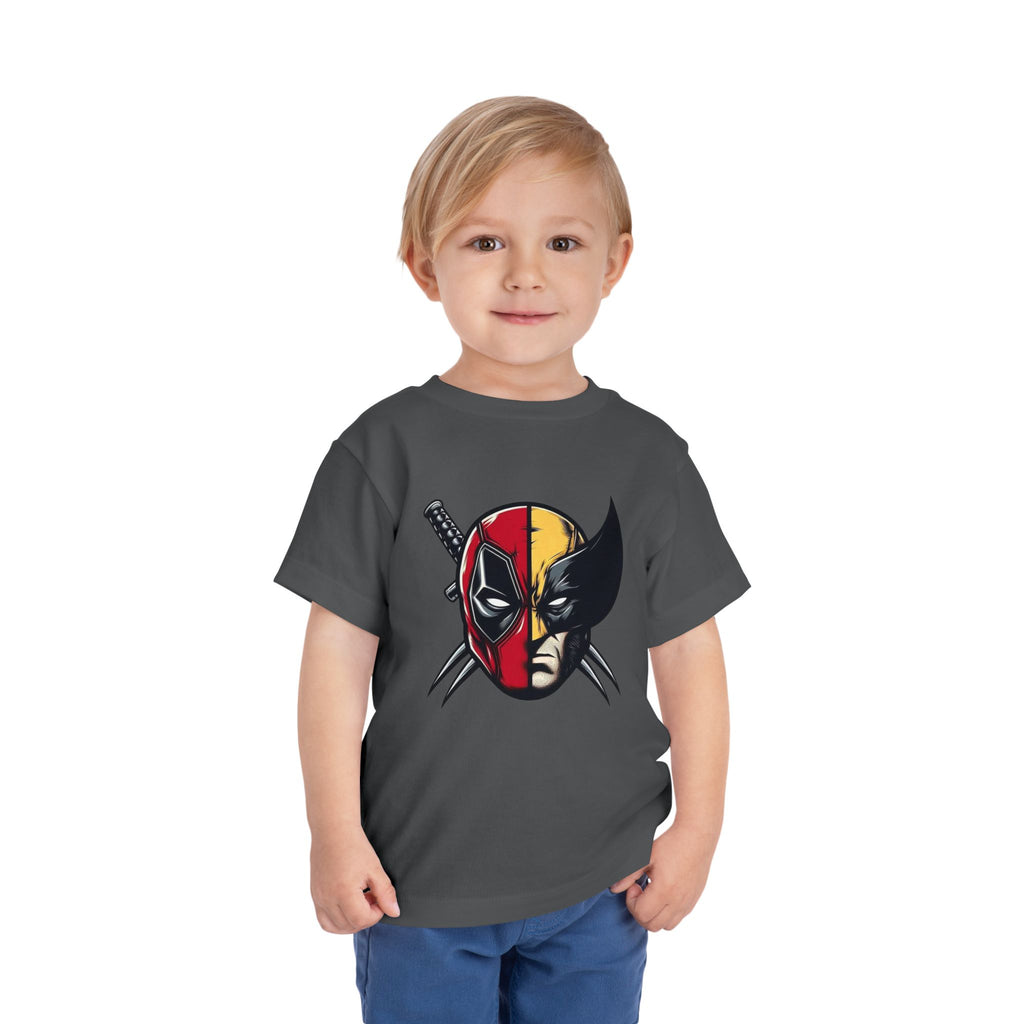 Masked Mercenary & Clawed Hero Mashup Tee | Comic-Inspired Toddler T-Shirt | Cr8tive Designs