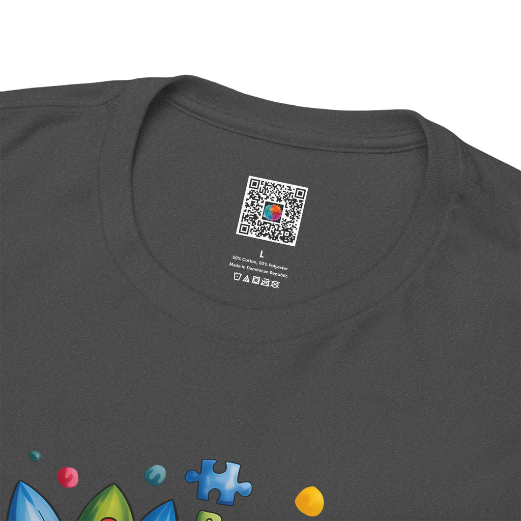 Autism Awareness Month Shirt | In April We Wear Blue | Colorful Puzzle Flower Unisex Graphic Tee | Cr8tive Designs