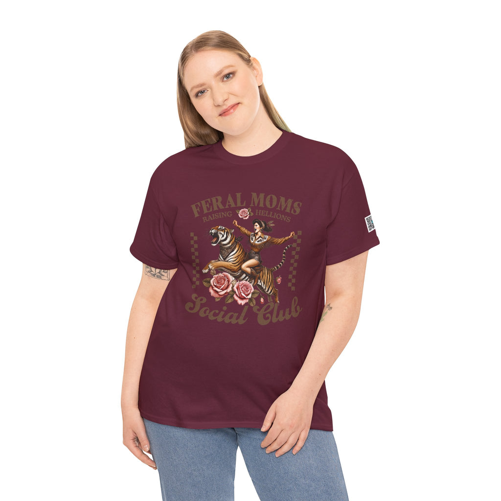 Feral Moms Social Club Graphic Tee – Funny Retro Mom Life Shirt, Trendy Humor Apparel | Cr8tive Designs