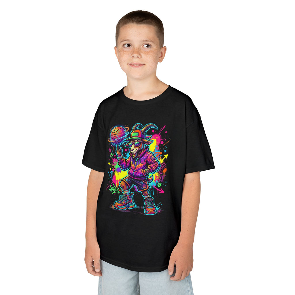 Kids Basketball Player Neon Splash T-Shirt | Cr8tive Designs
